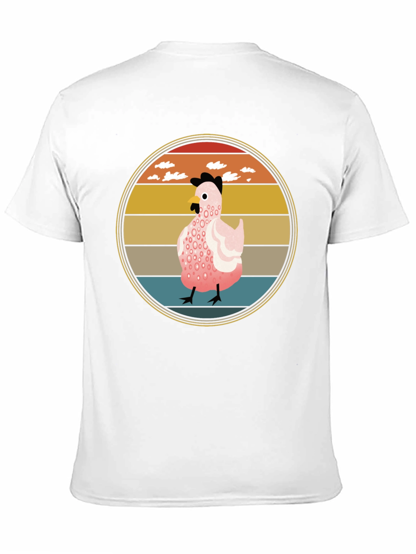 Retro Sunset Chicken Graphic Tee