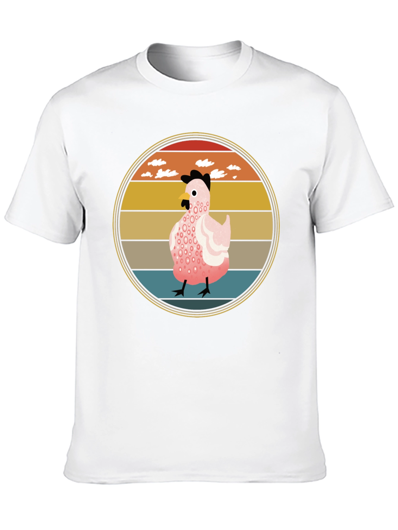 Retro Sunset Chicken Graphic Tee