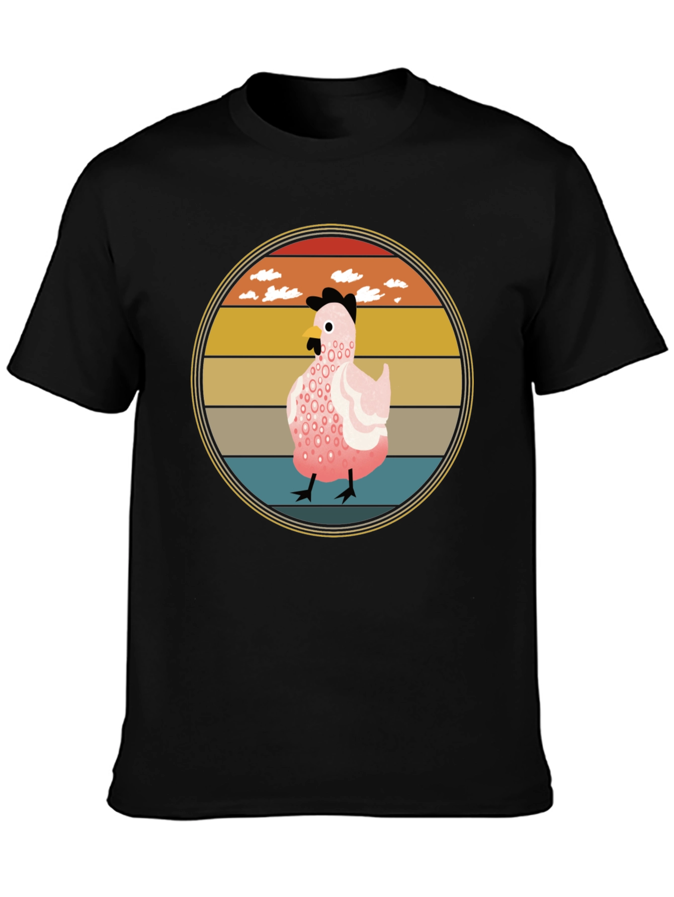 Retro Sunset Chicken Graphic Tee