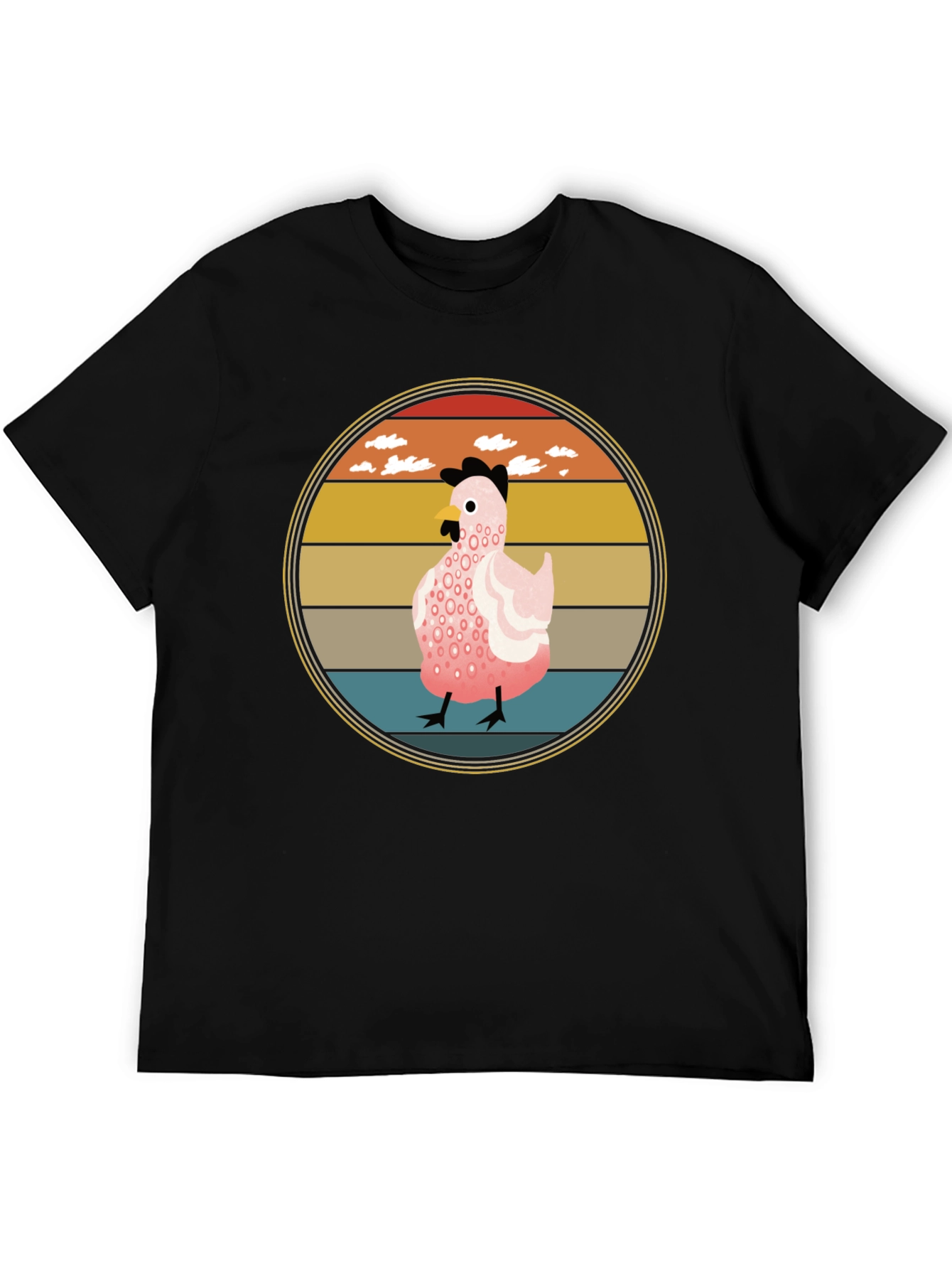 Retro Sunset Chicken Graphic Tee