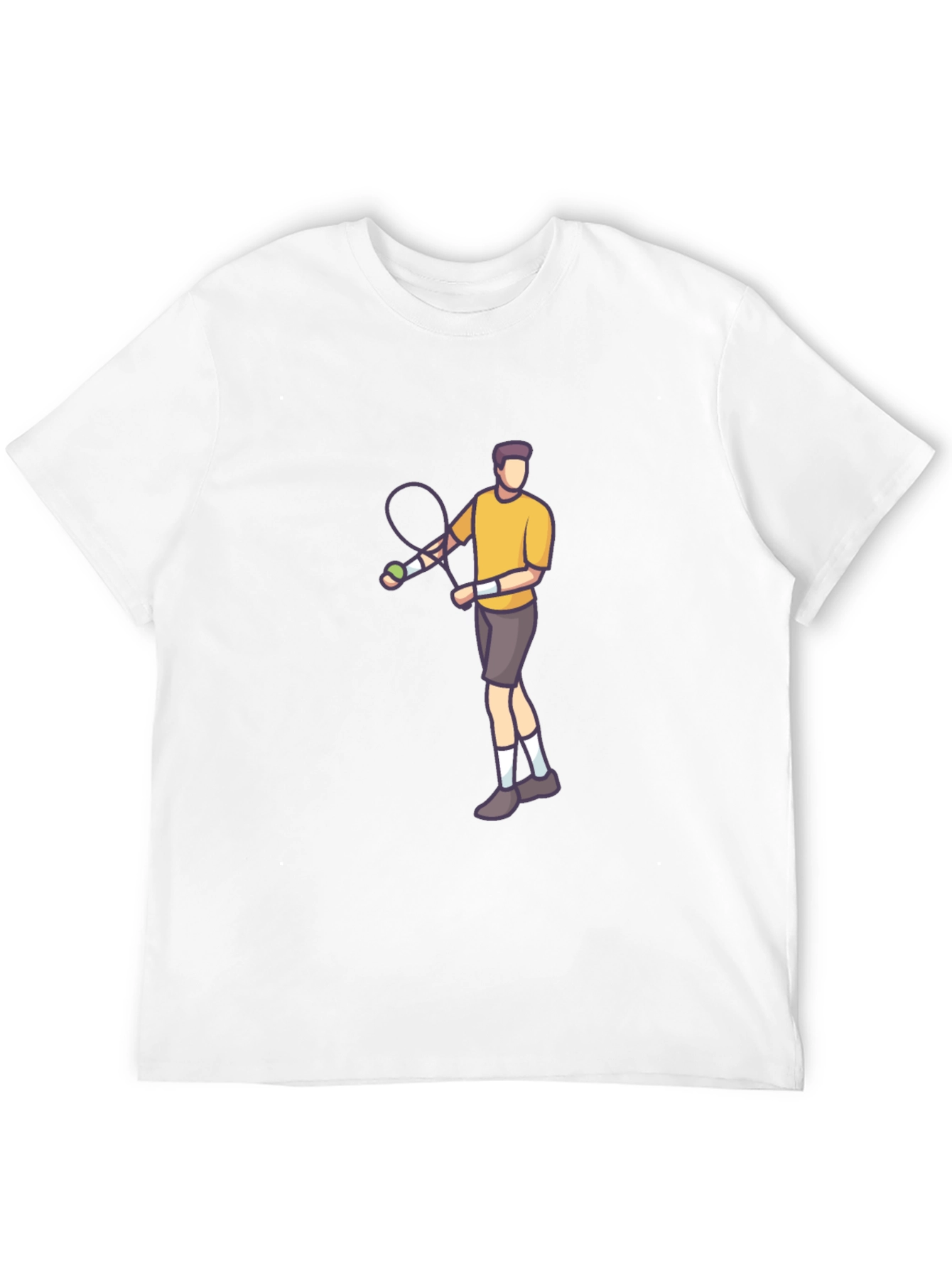 Tennis Player Graphic Tee - Black Cotton