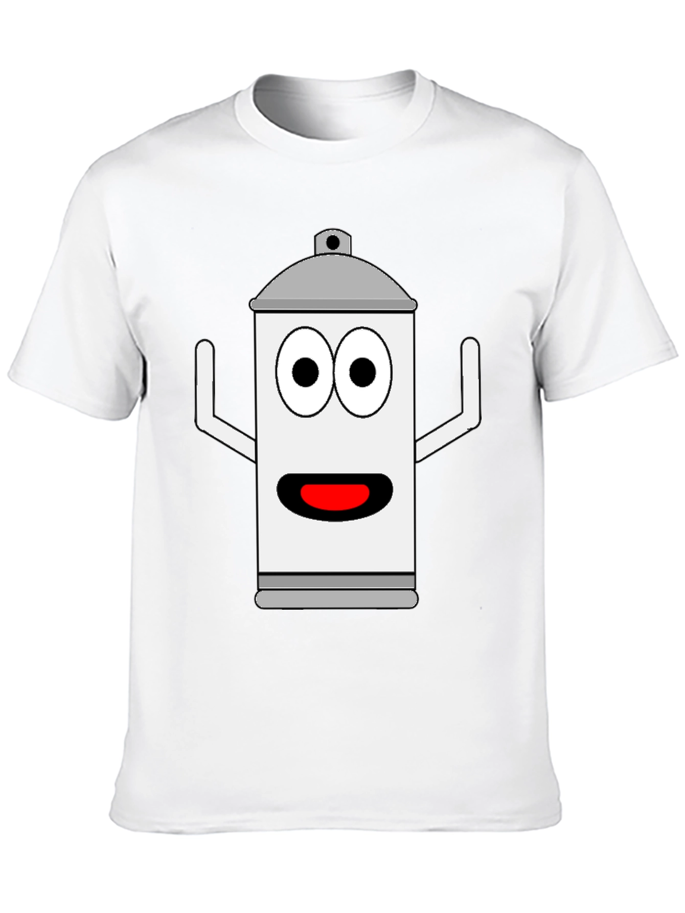 Spray Can Cartoon Graphic Tee - Black