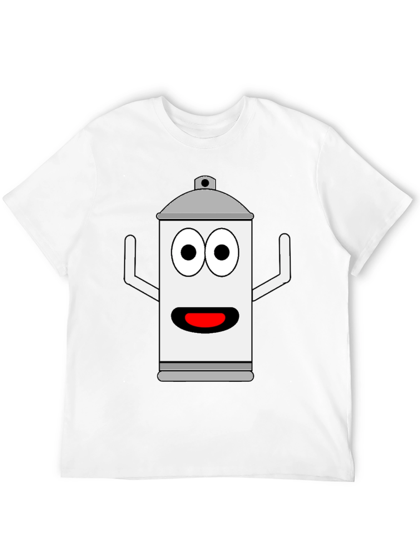 Spray Can Cartoon Graphic Tee - Black