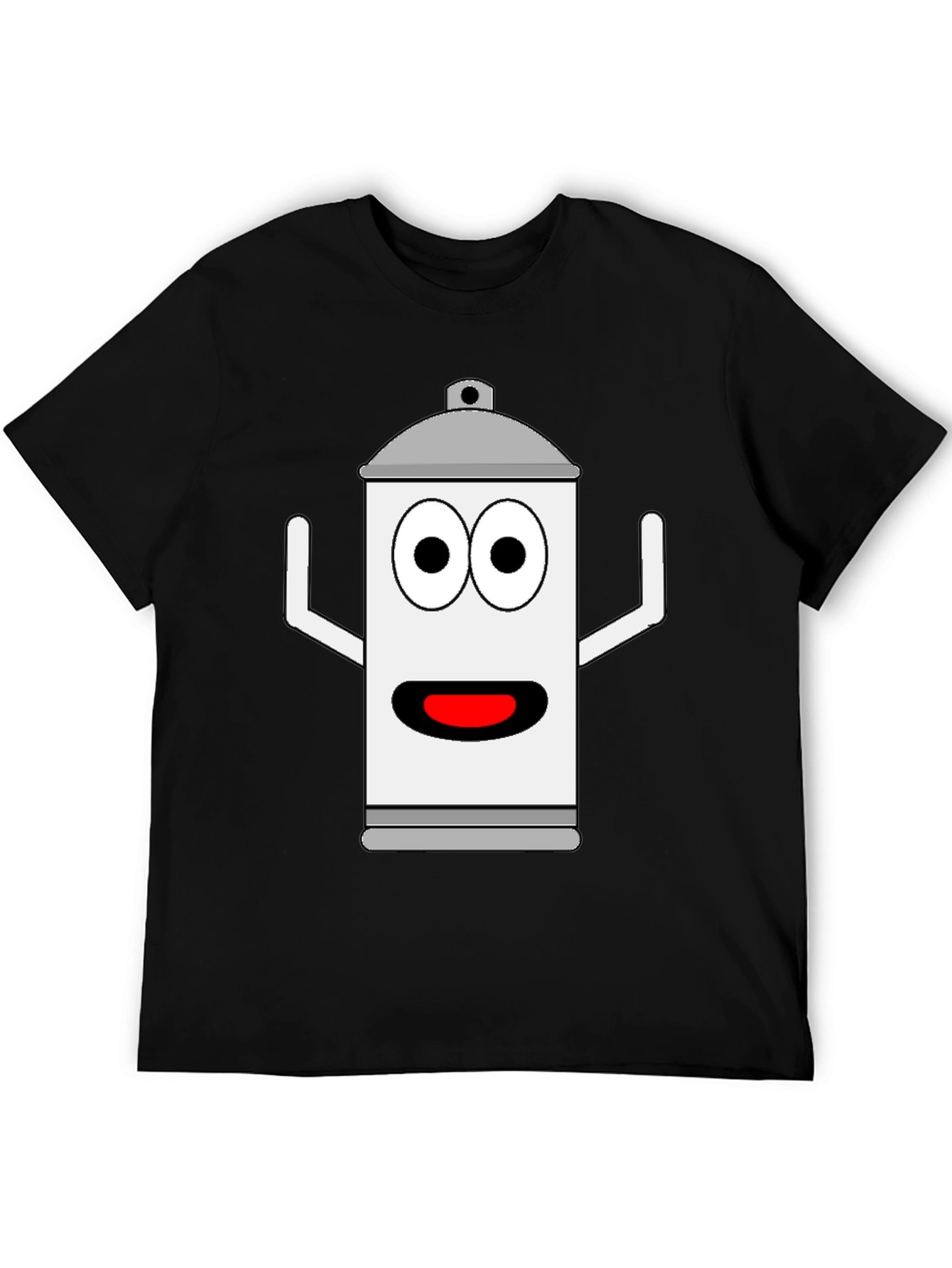 Spray Can Cartoon Graphic Tee - Black