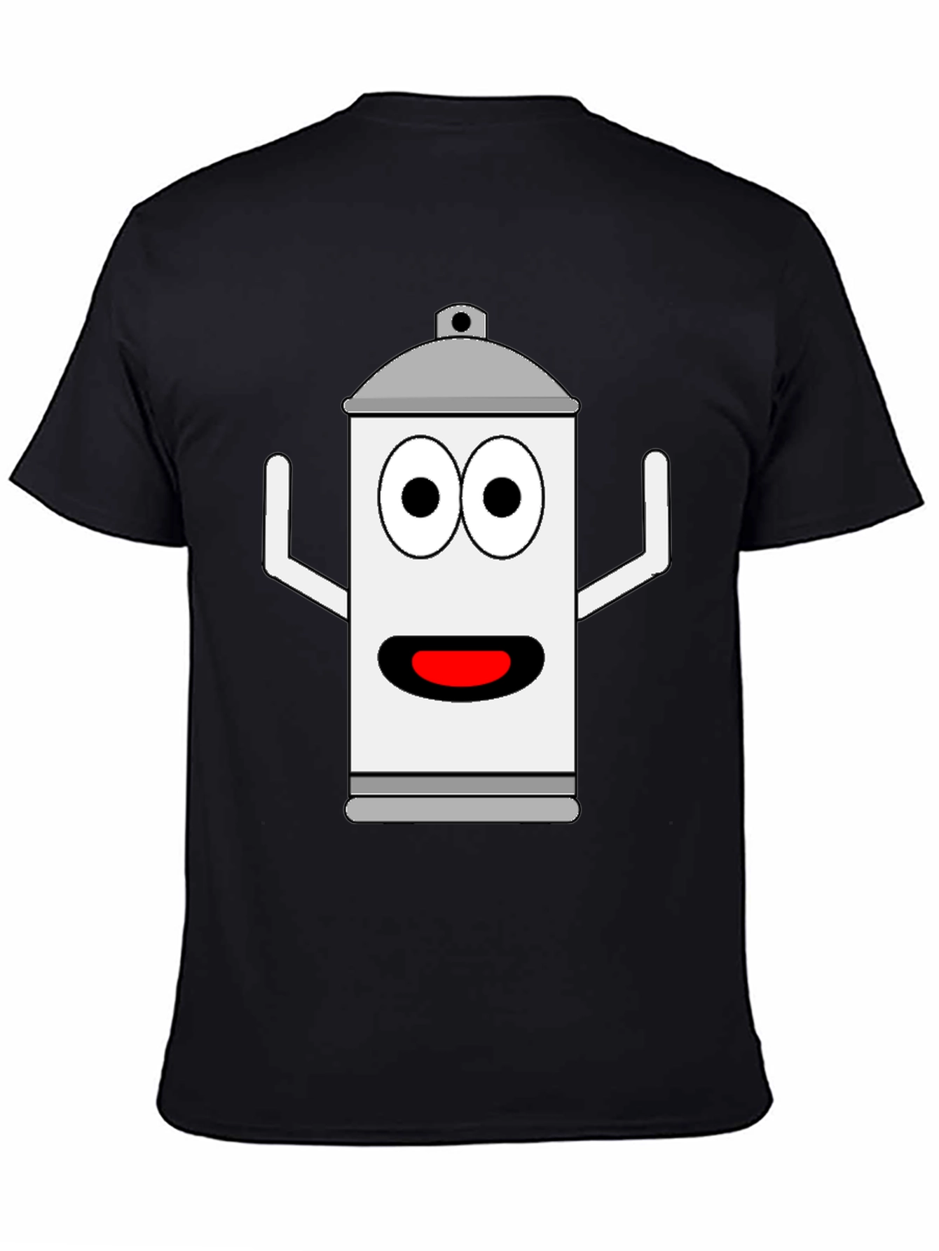 Spray Can Cartoon Graphic Tee - Black
