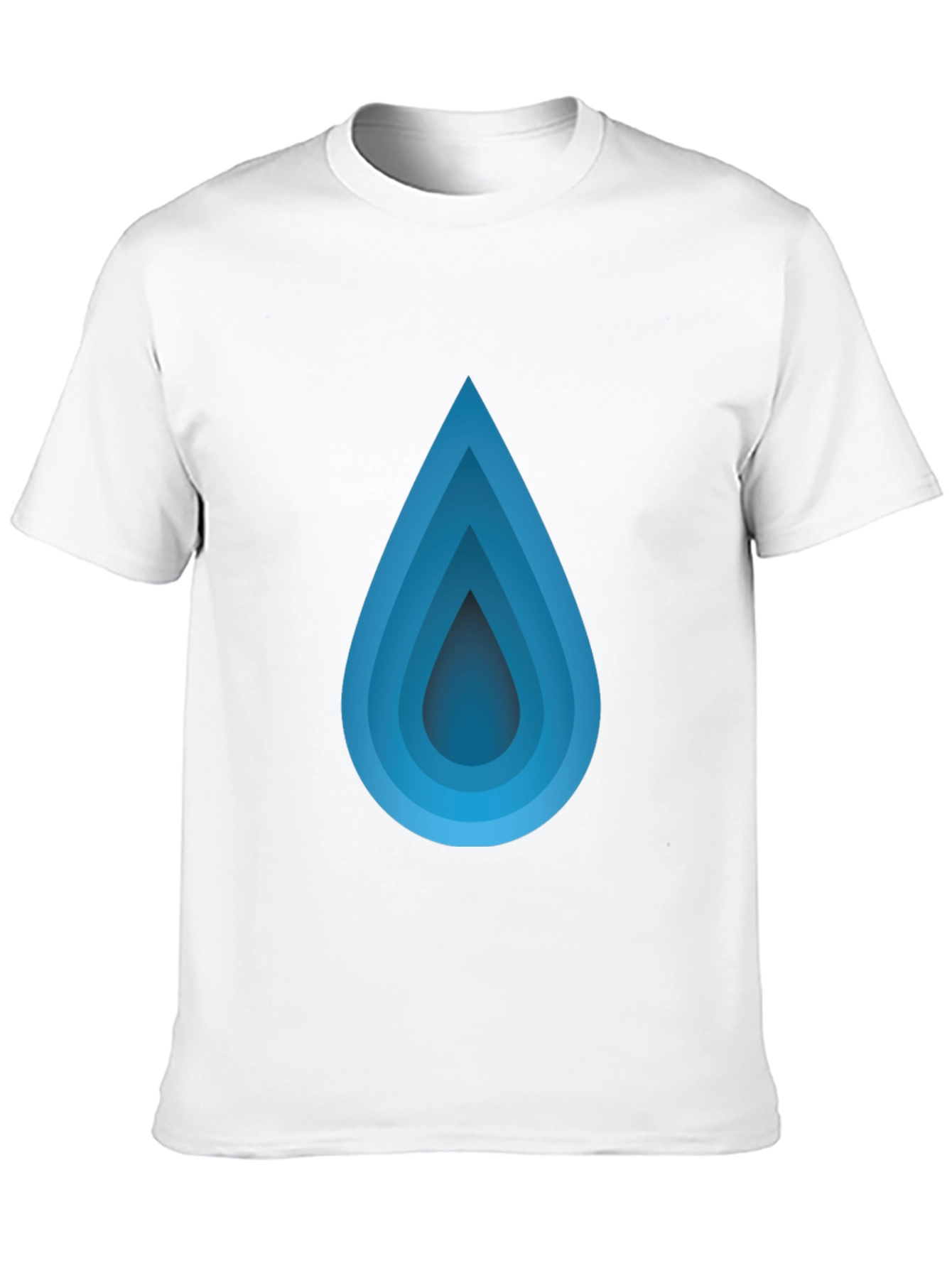 Blue Gradient Teardrop Black T-Shirt