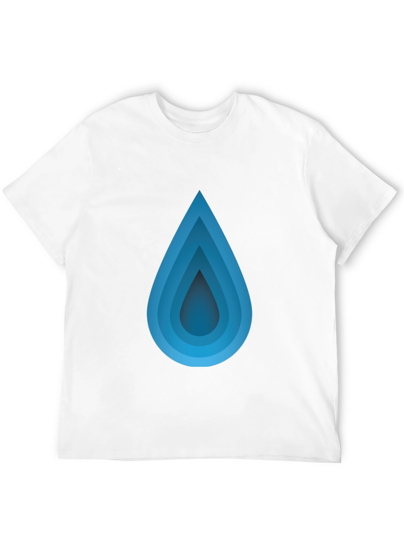 Blue Gradient Teardrop Black T-Shirt