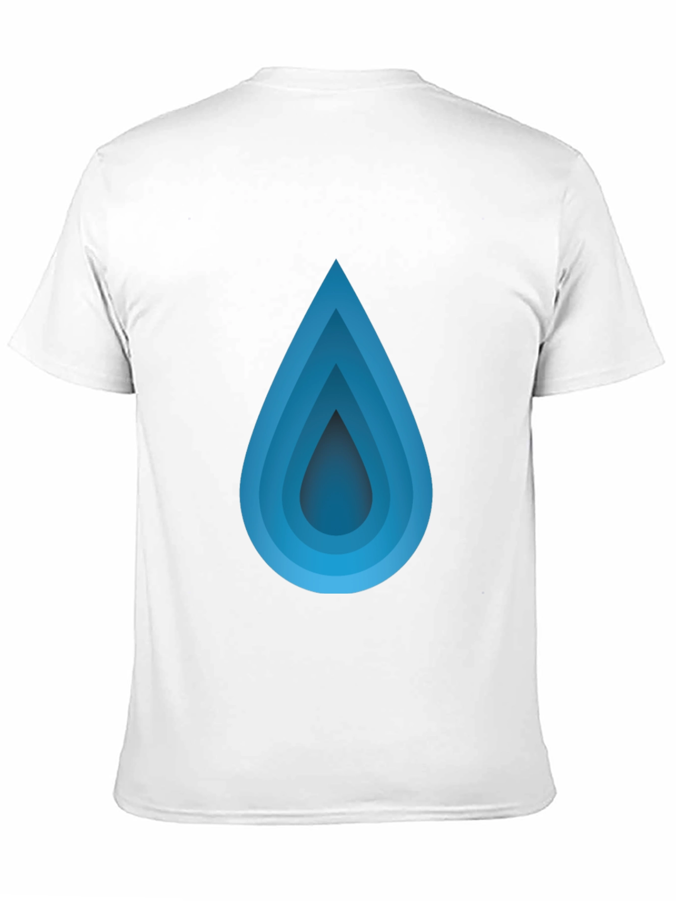 Blue Gradient Teardrop Black T-Shirt