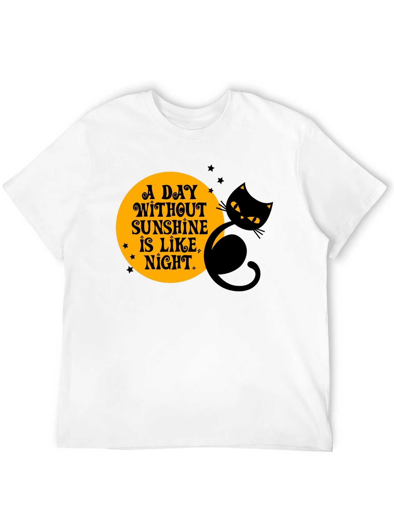 Black Cat Halloween T-Shirt - A Day Without Sunshine