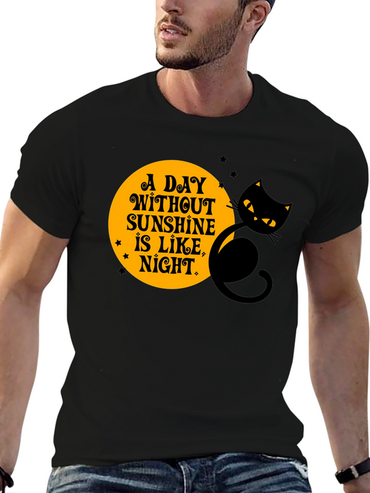 Black Cat Halloween T-Shirt - A Day Without Sunshine