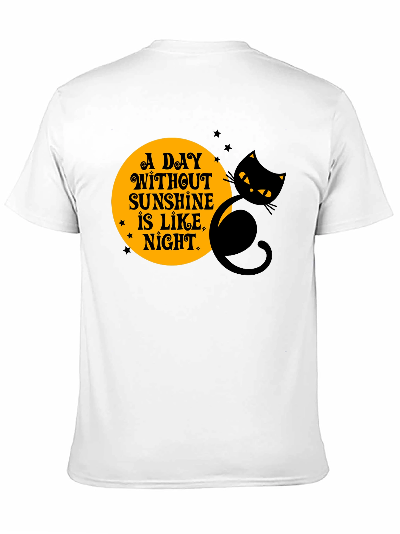 Black Cat Halloween T-Shirt - A Day Without Sunshine