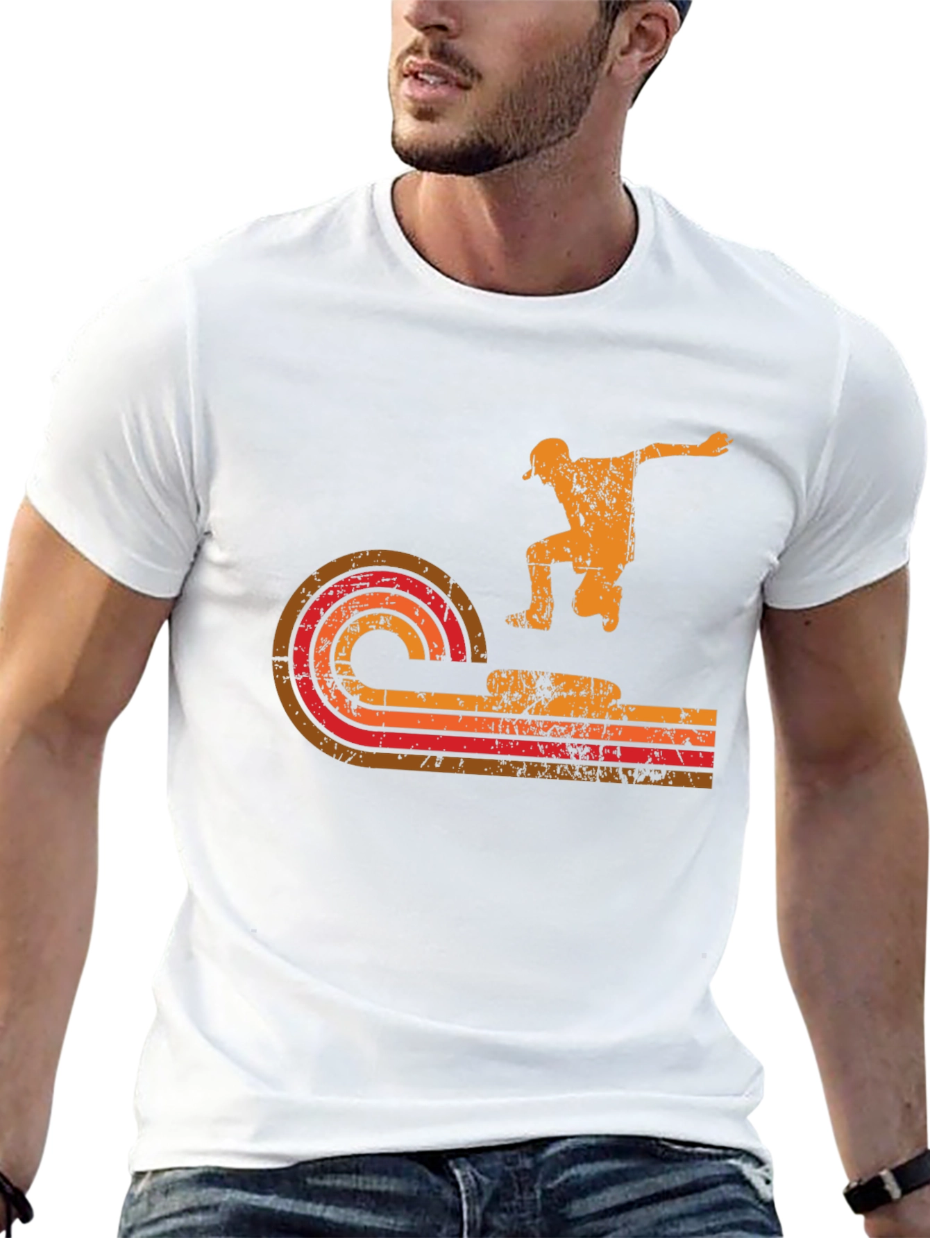 Retro Skater Graphic Tee - Black