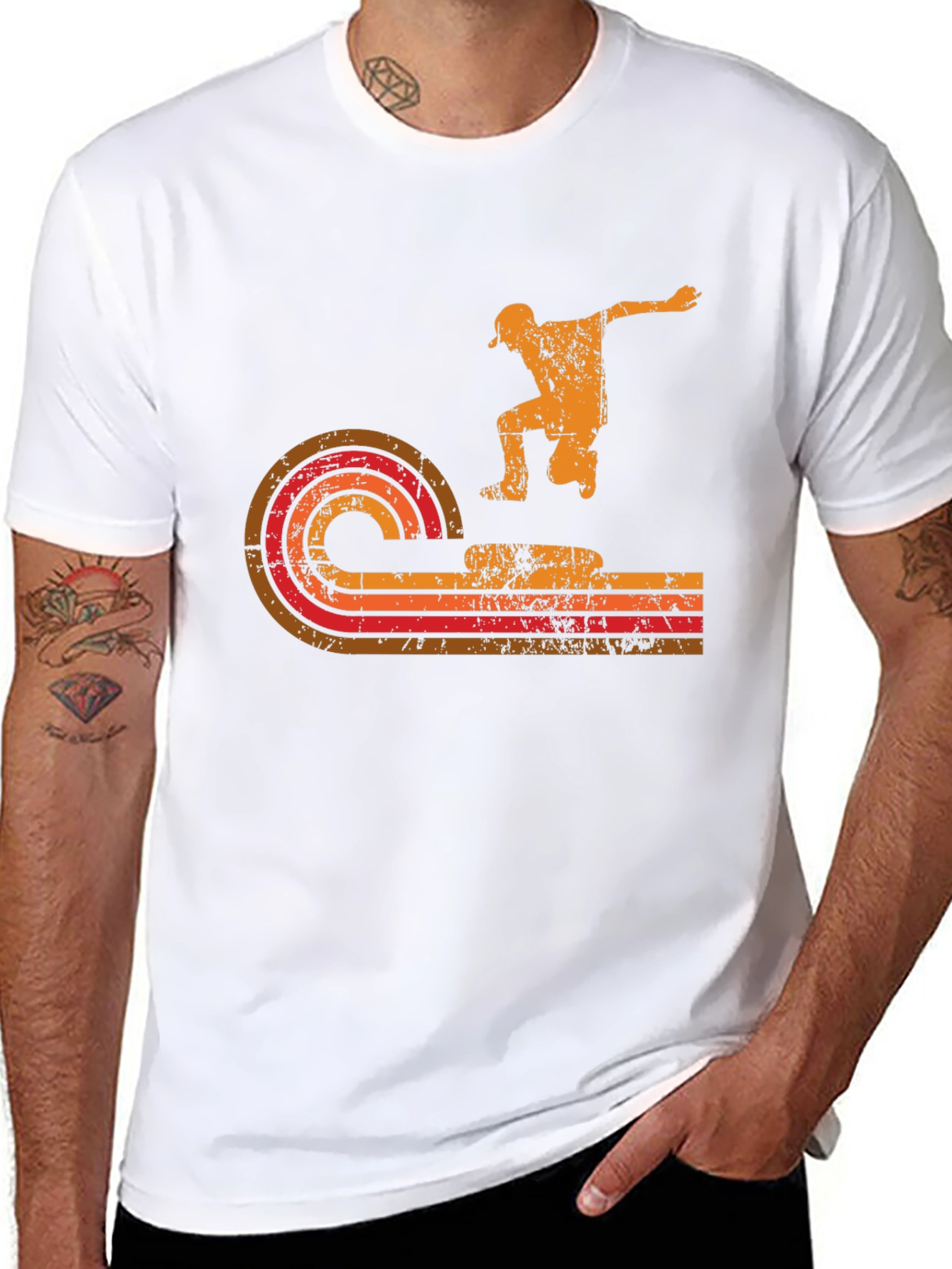 Retro Skater Graphic Tee - Black