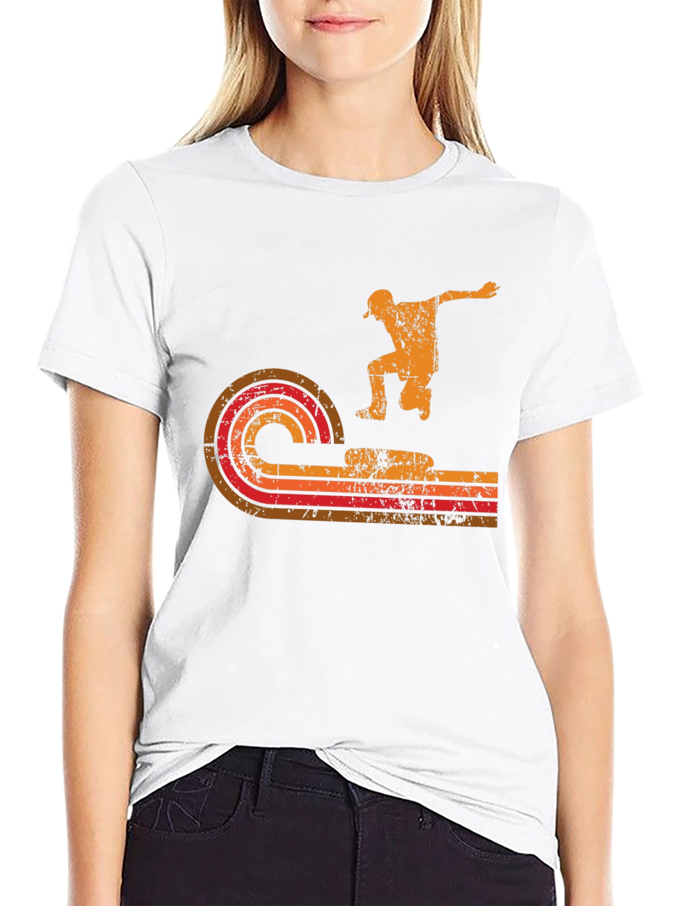 Retro Skater Graphic Tee - Black