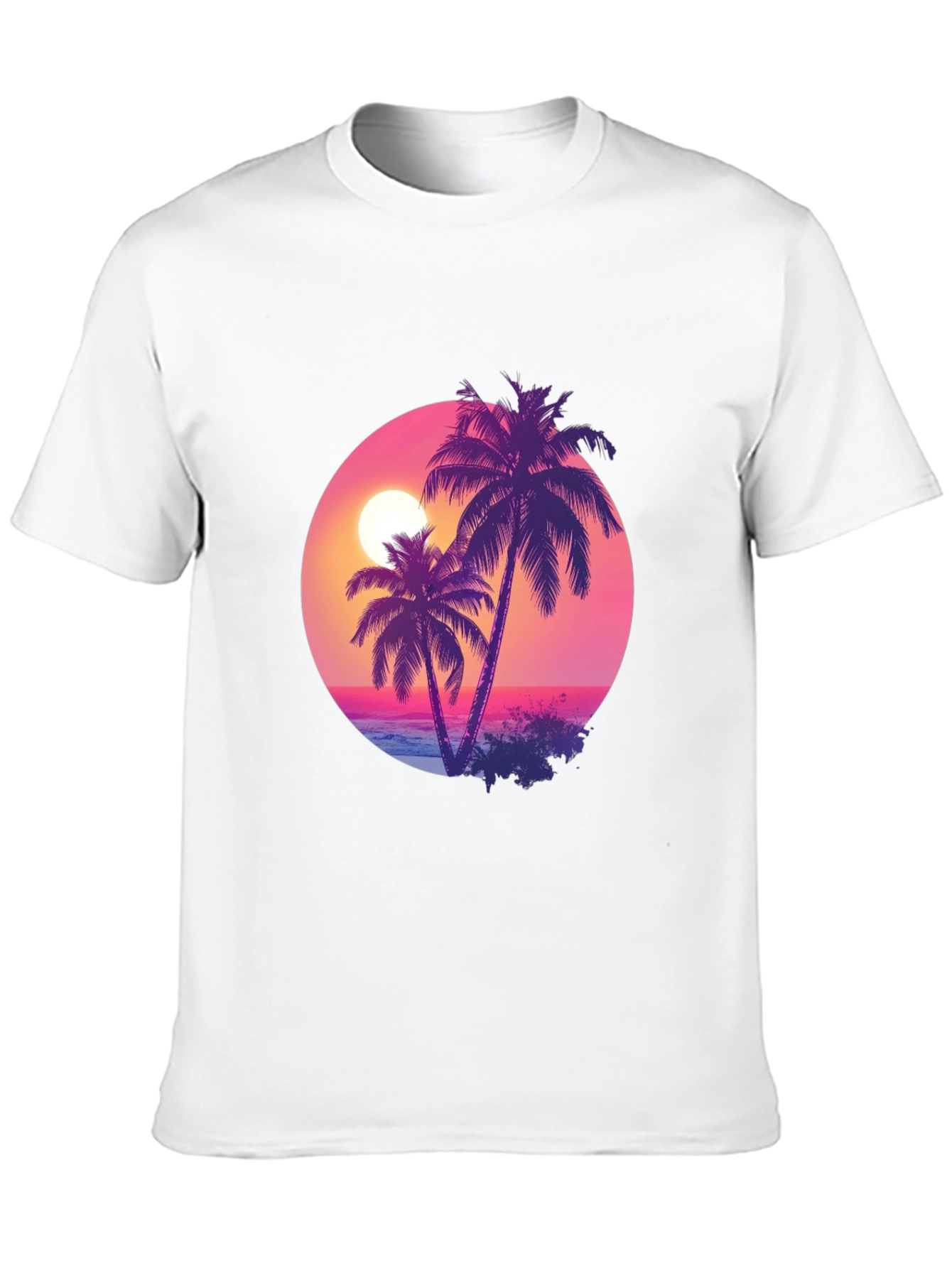 Sunset Palms Black T-Shirt - Tropical Vibes