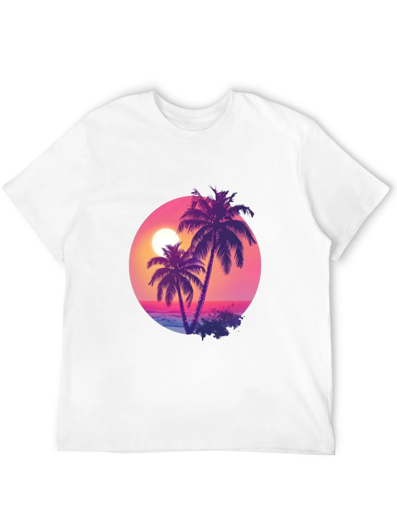 Sunset Palms Black T-Shirt - Tropical Vibes