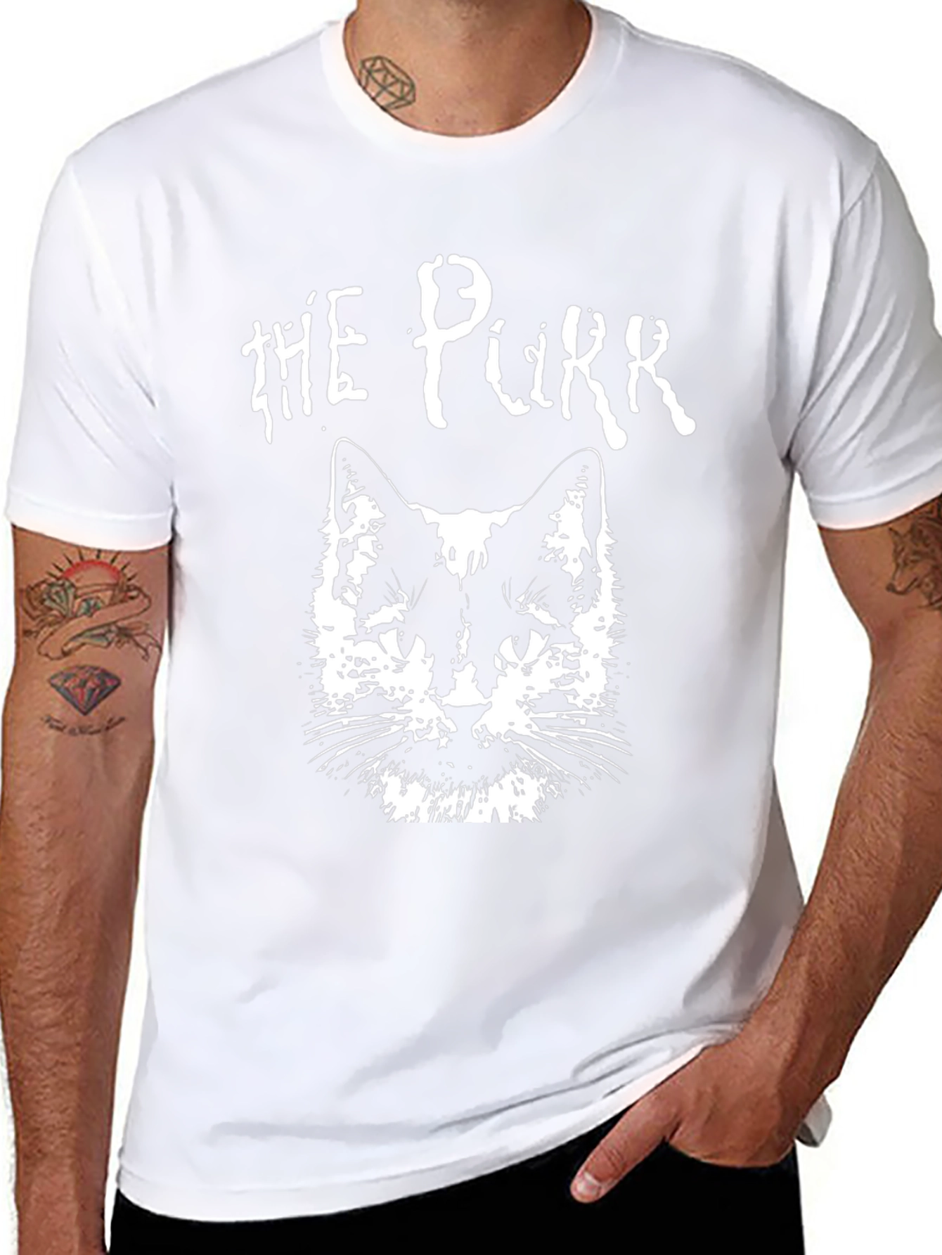 The Purr Graphic Tee - Cat Lovers Black T-Shirt