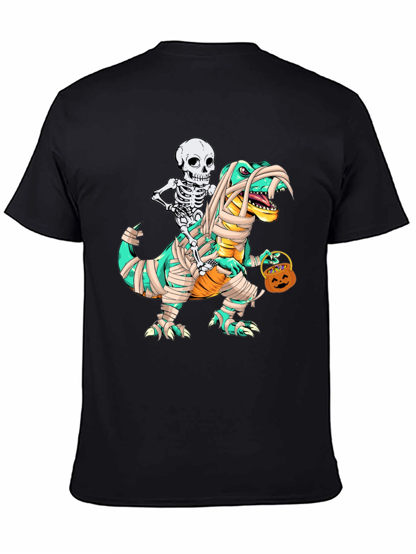 Skeleton Riding Mummy Dinosaur T-Shirt