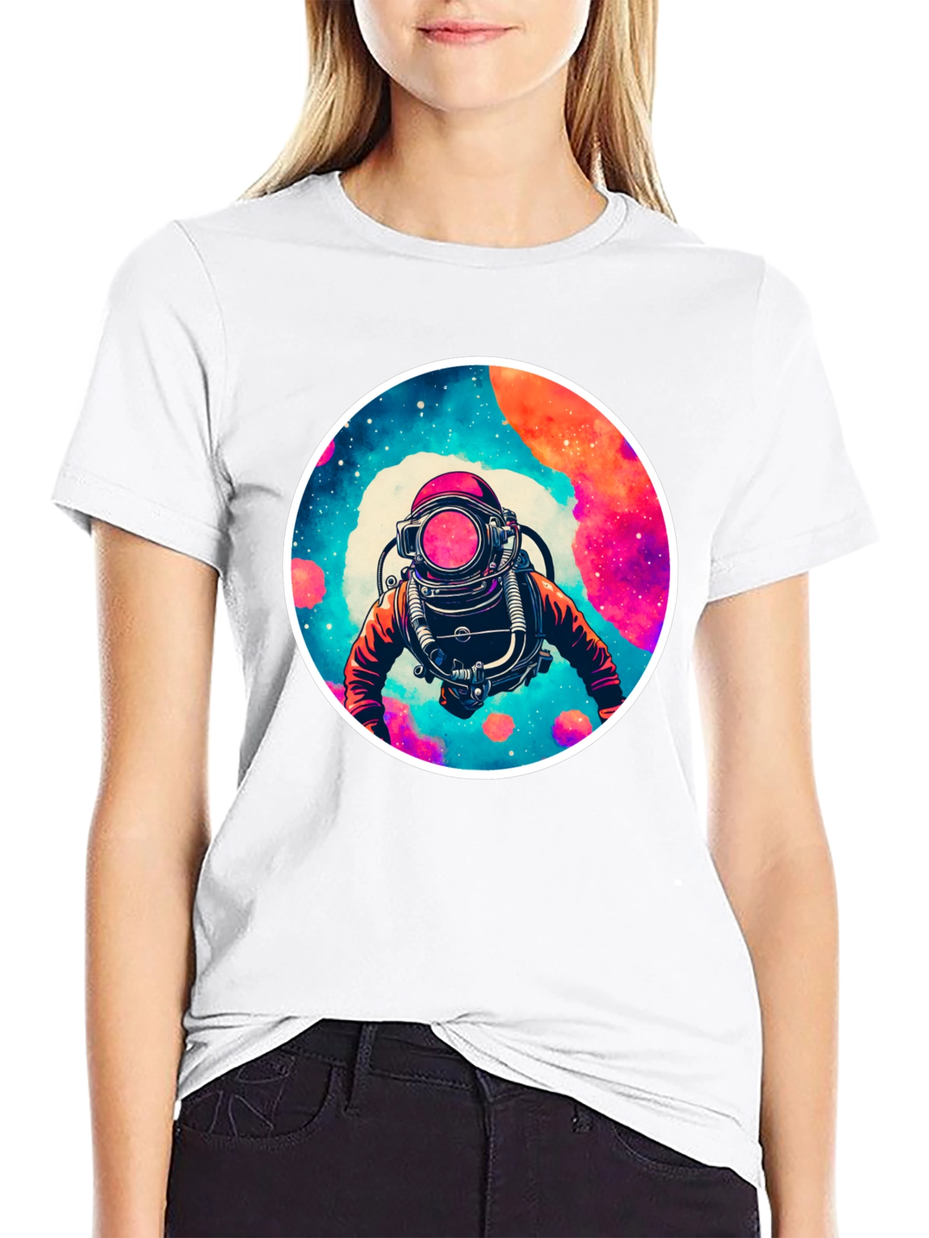 Cosmic Diver Graphic Tee - Black