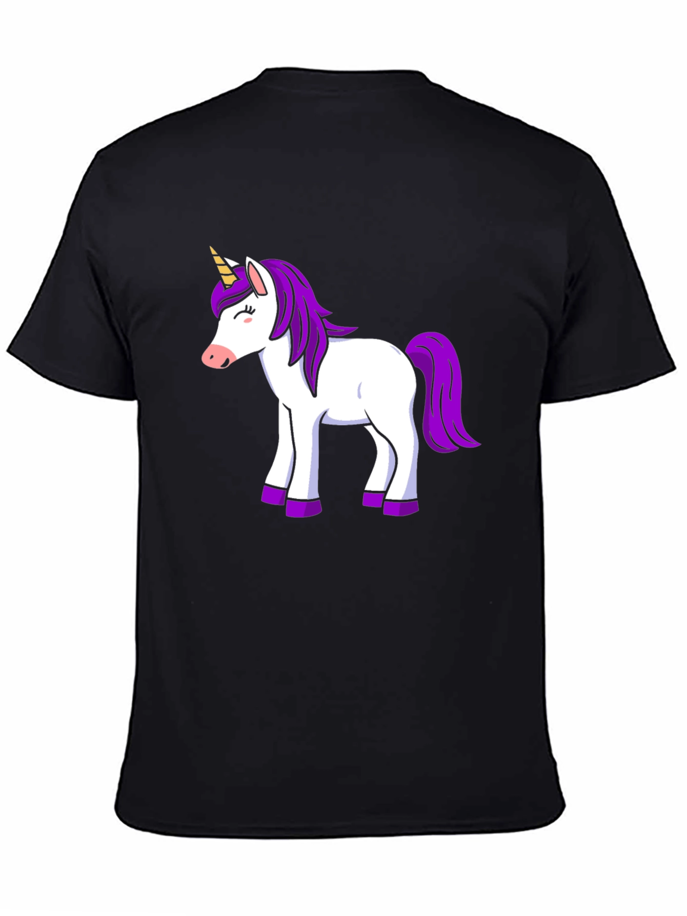 Unicorn Graphic Print Black T-Shirt