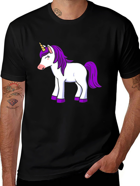 Unicorn Graphic Print Black T-Shirt