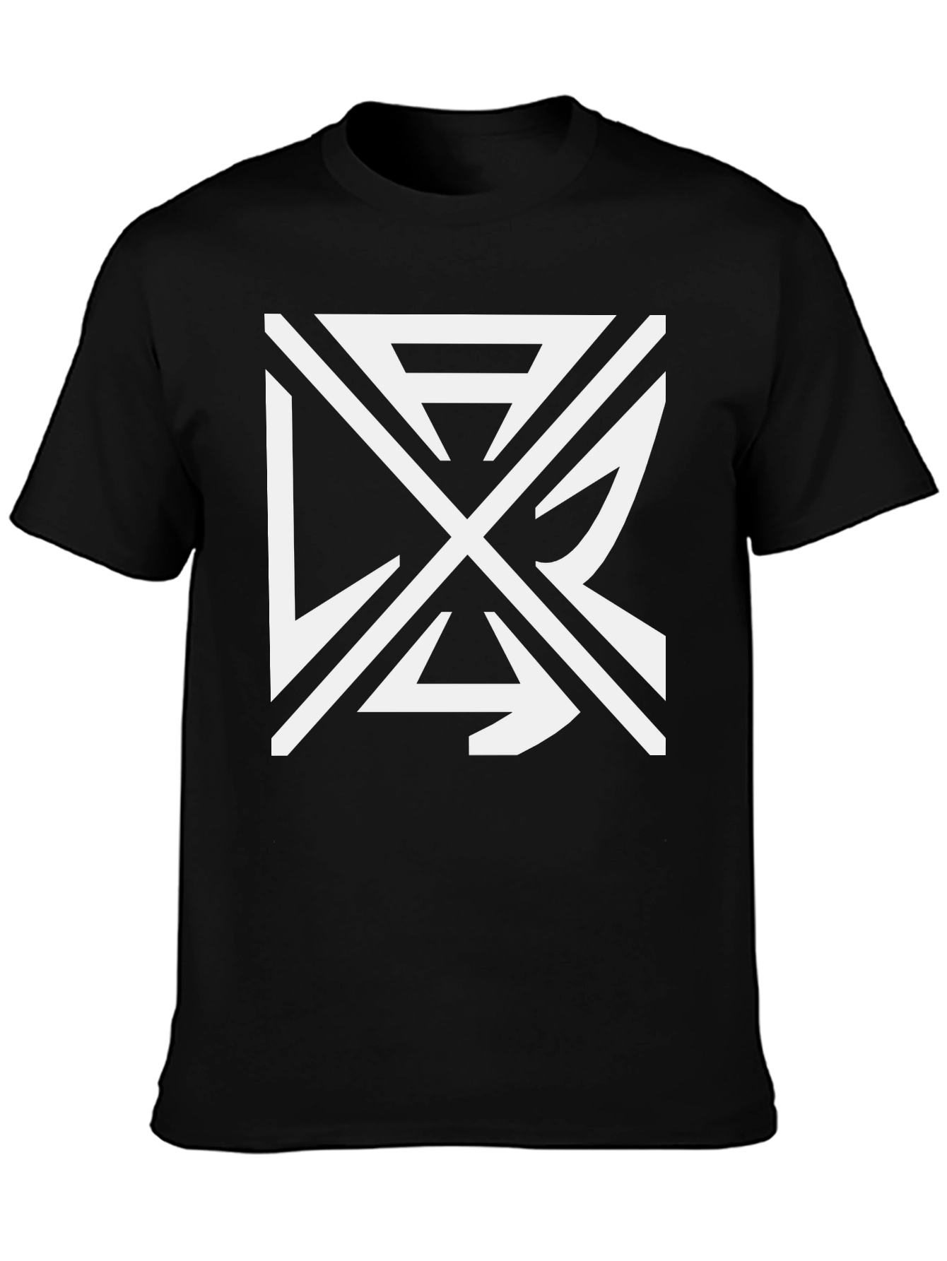 Abstract Graphic Tee - Black Cotton Casual Wear