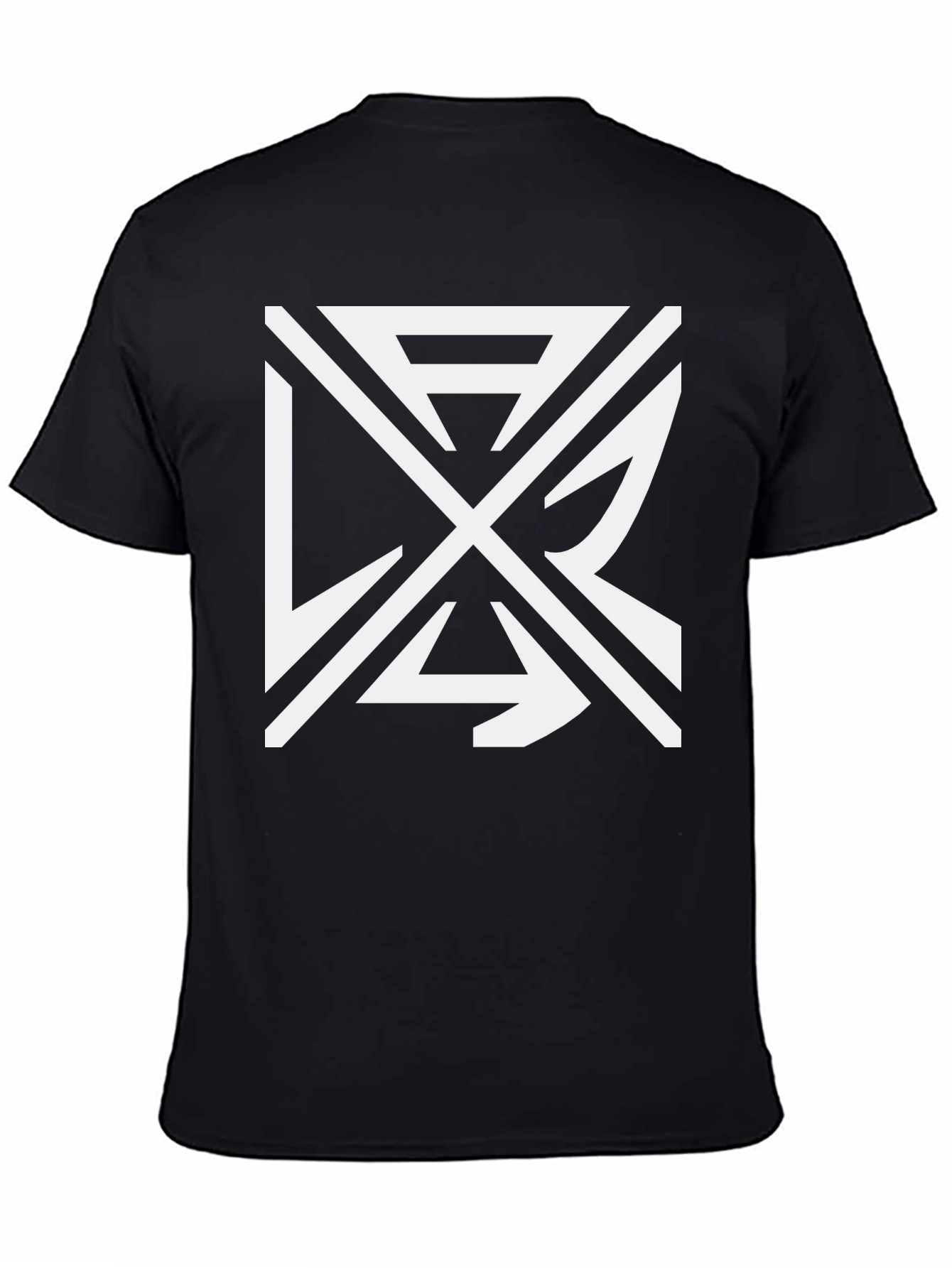 Abstract Graphic Tee - Black Cotton Casual Wear