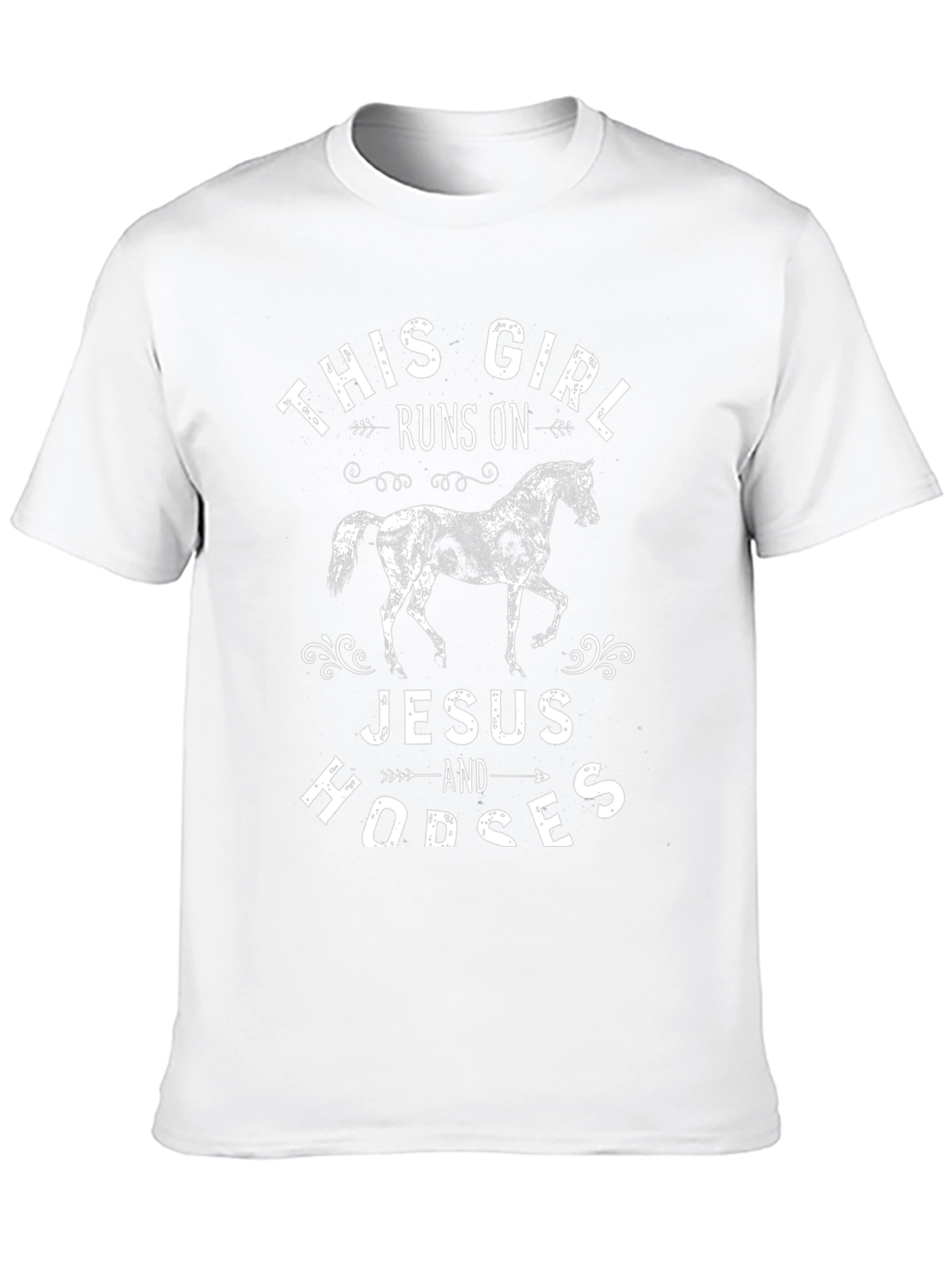 This Girl Runs On Jesus and Horses T-Shirt