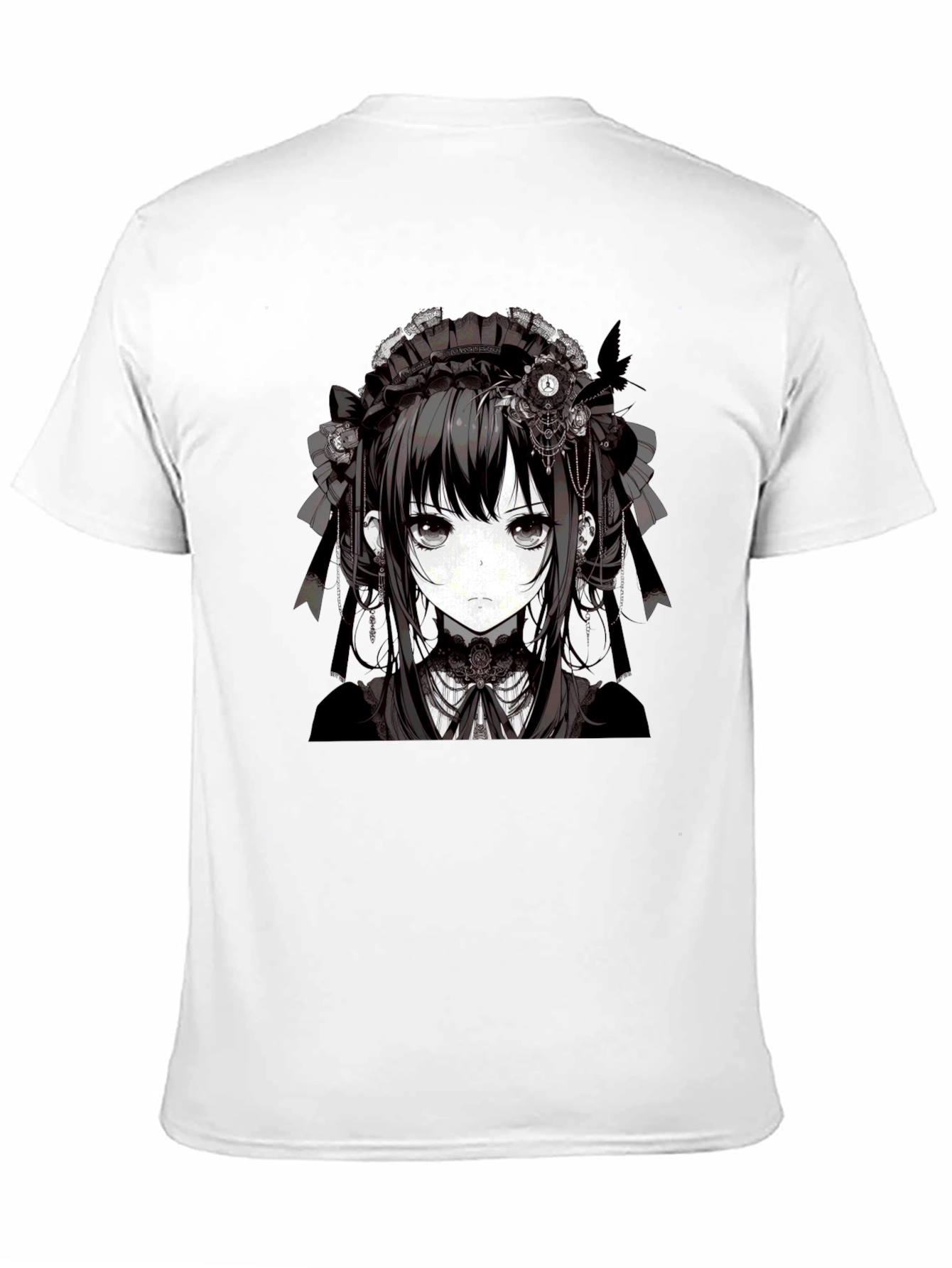 Anime Girl Graphic Tee - Gothic Style