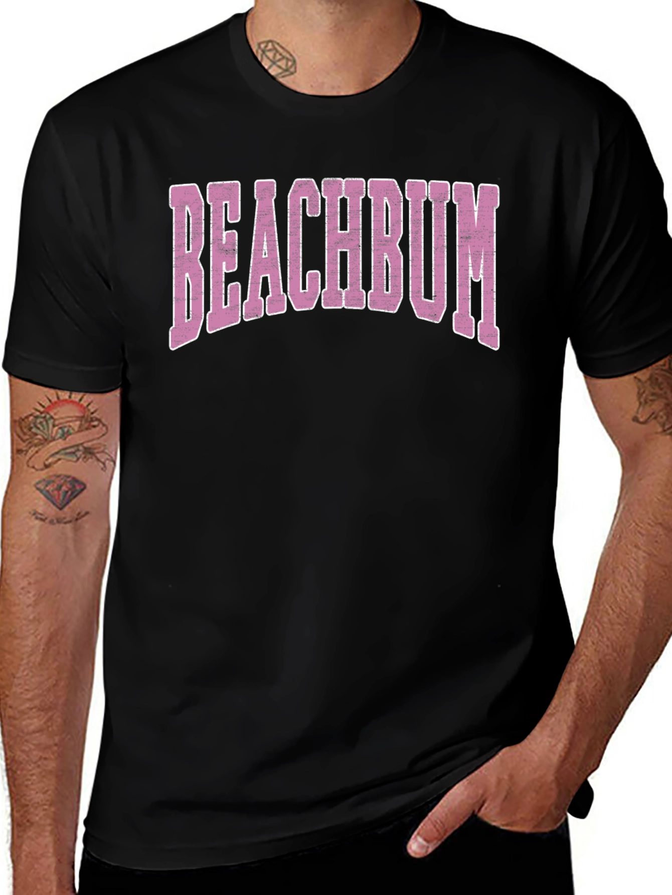 Beachbum Graphic Tee - Black Casual T-Shirt