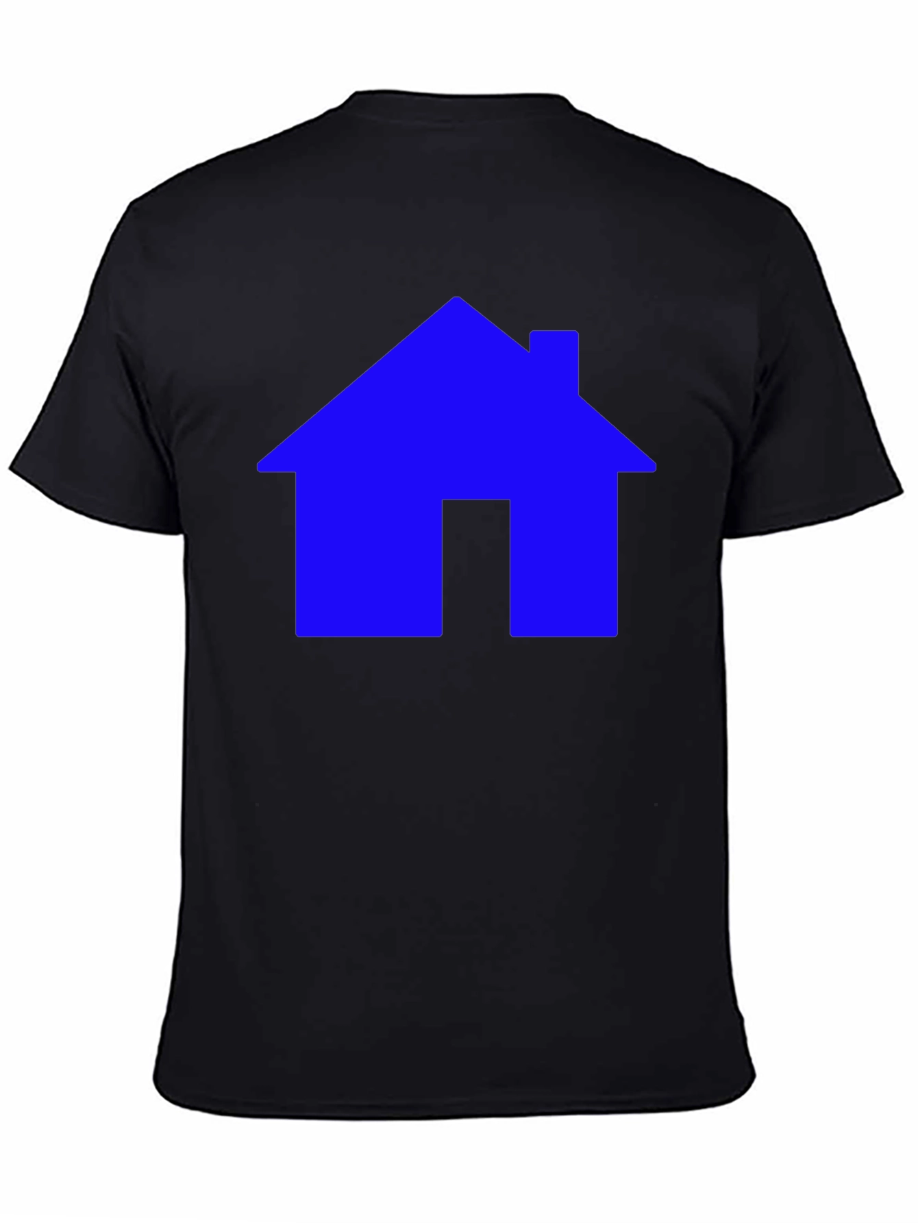 Blue House Graphic Tee - Black Cotton Shirt
