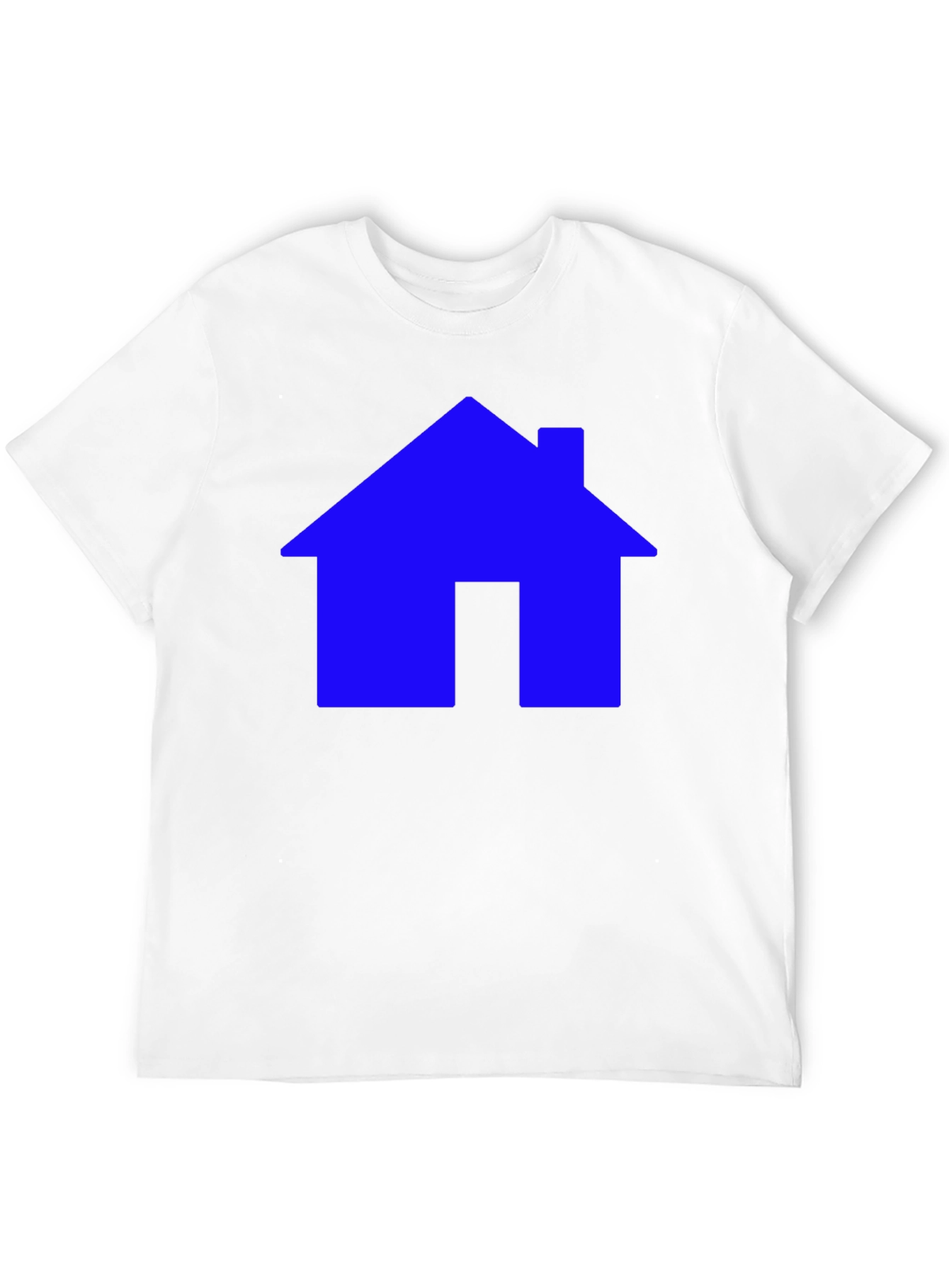 Blue House Graphic Tee - Black Cotton Shirt