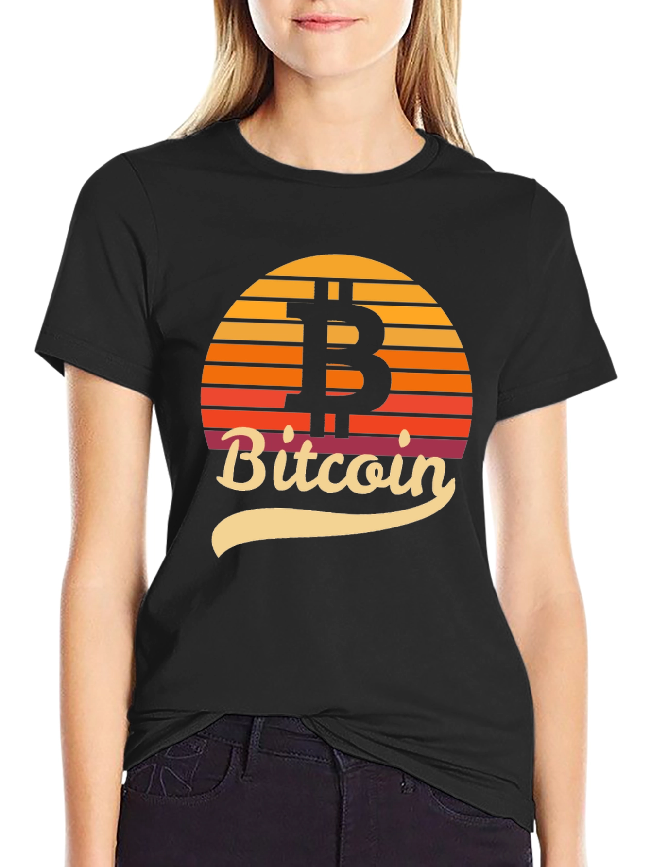 Bitcoin Sunset Graphic Tee - Crypto Enthusiast