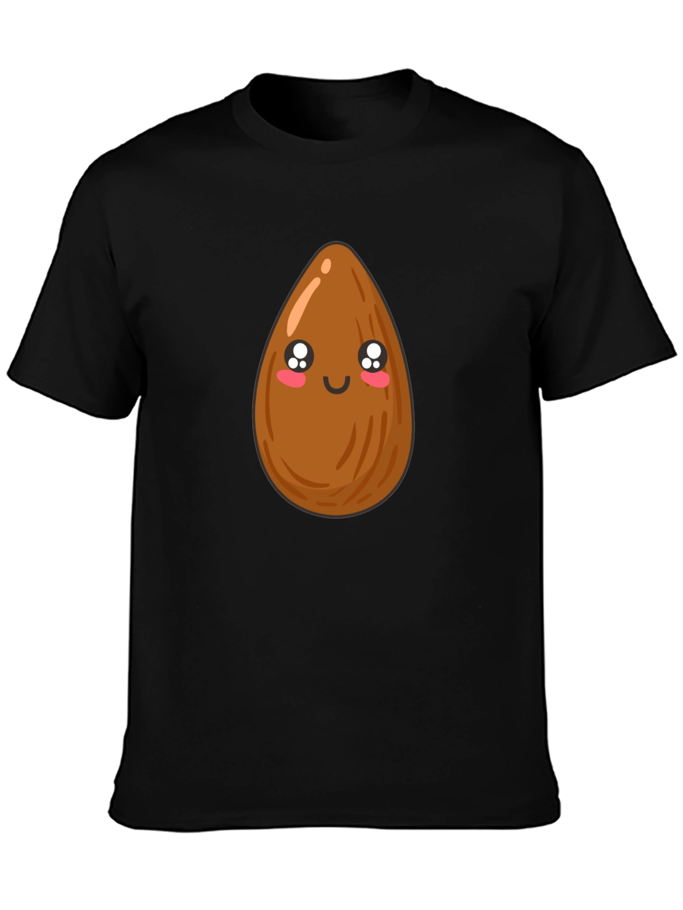 Cute Almond Graphic Tee - Unisex Black T-Shirt