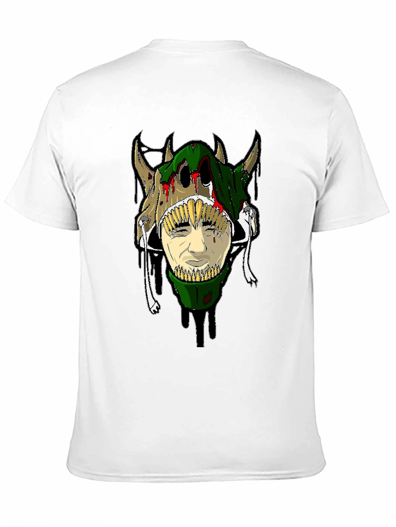 Unique Graphic Tee - Skull and Face Design