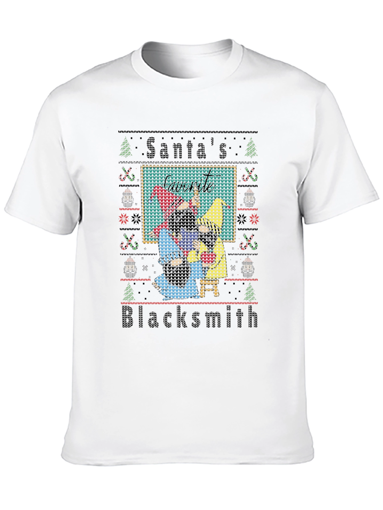 Santas Blacksmith Ugly Christmas T-Shirt