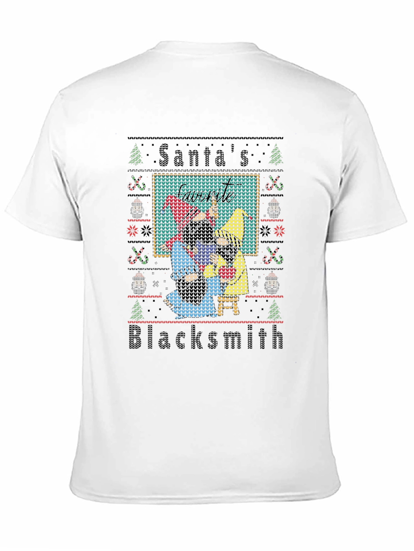 Santas Blacksmith Ugly Christmas T-Shirt