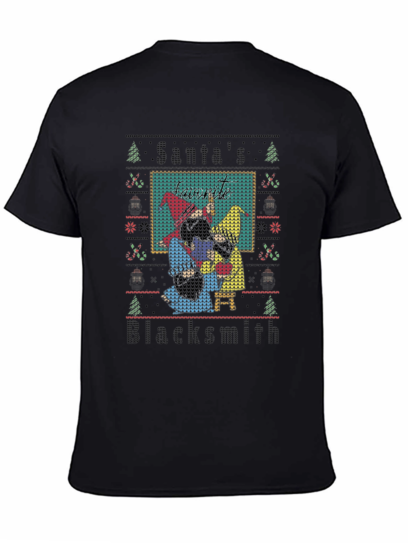 Santas Blacksmith Ugly Christmas T-Shirt