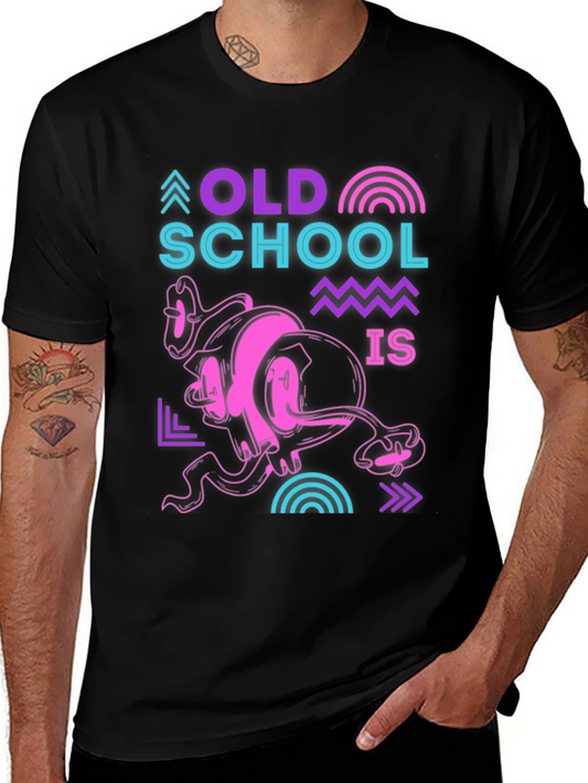 Retro Old School Graphic Black T-Shirt