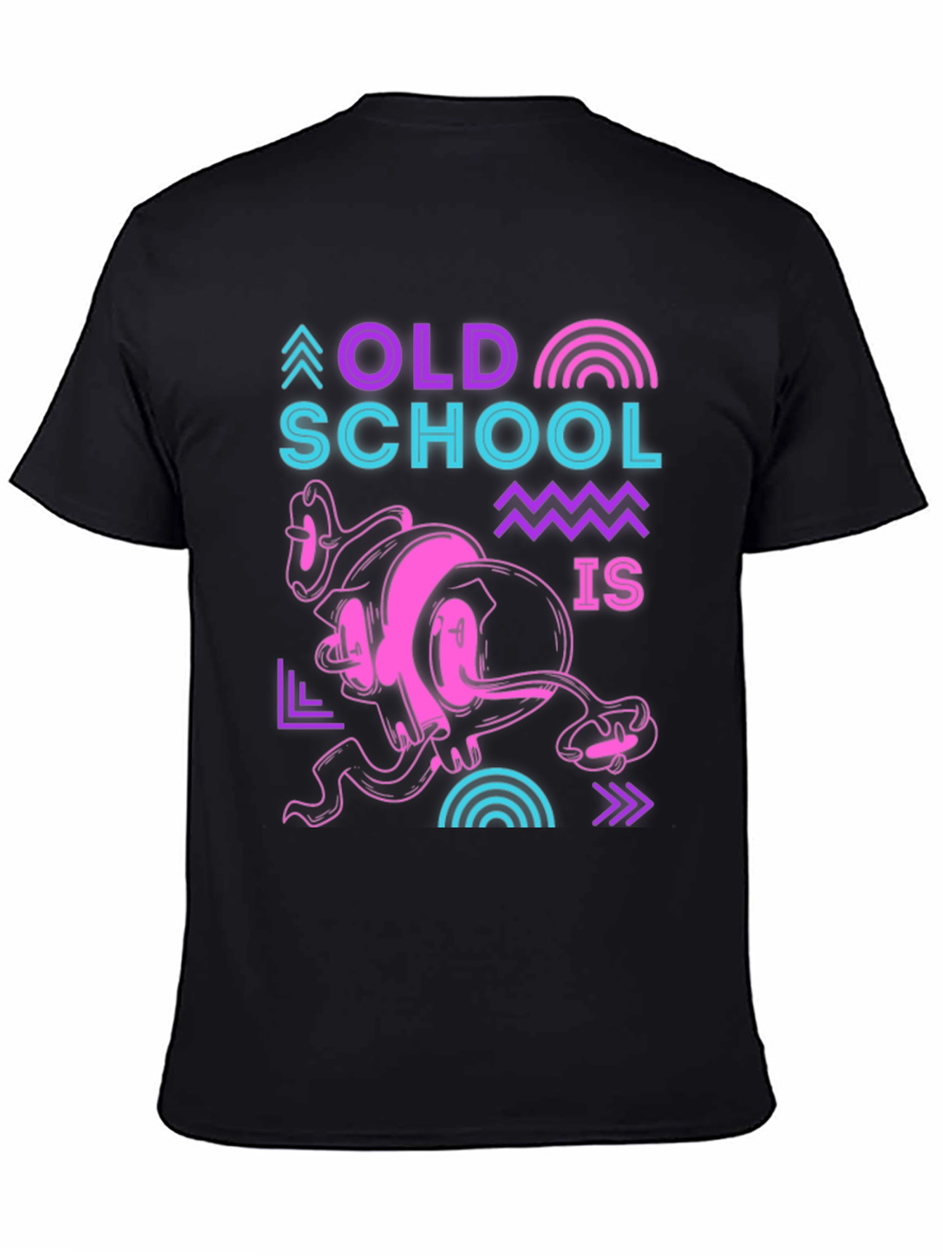 Retro Old School Graphic Black T-Shirt