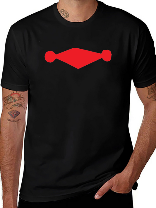 Black Tee with Red Diamond Design