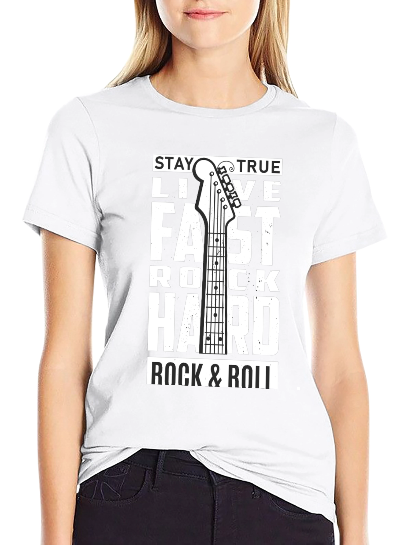 Stay True Rock & Roll Graphic Tee - Black