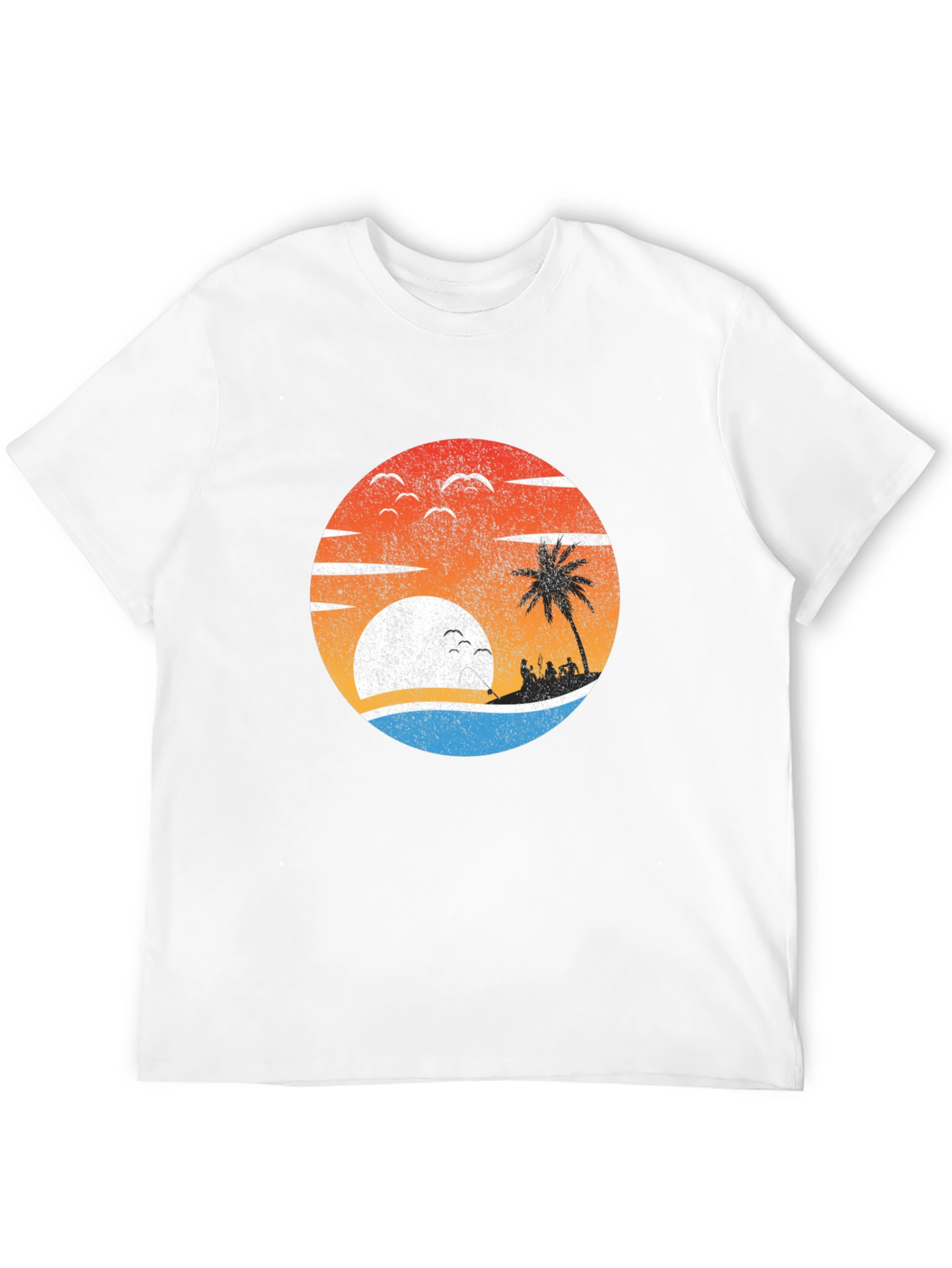 Retro Sunset Palm Tree Graphic Tee