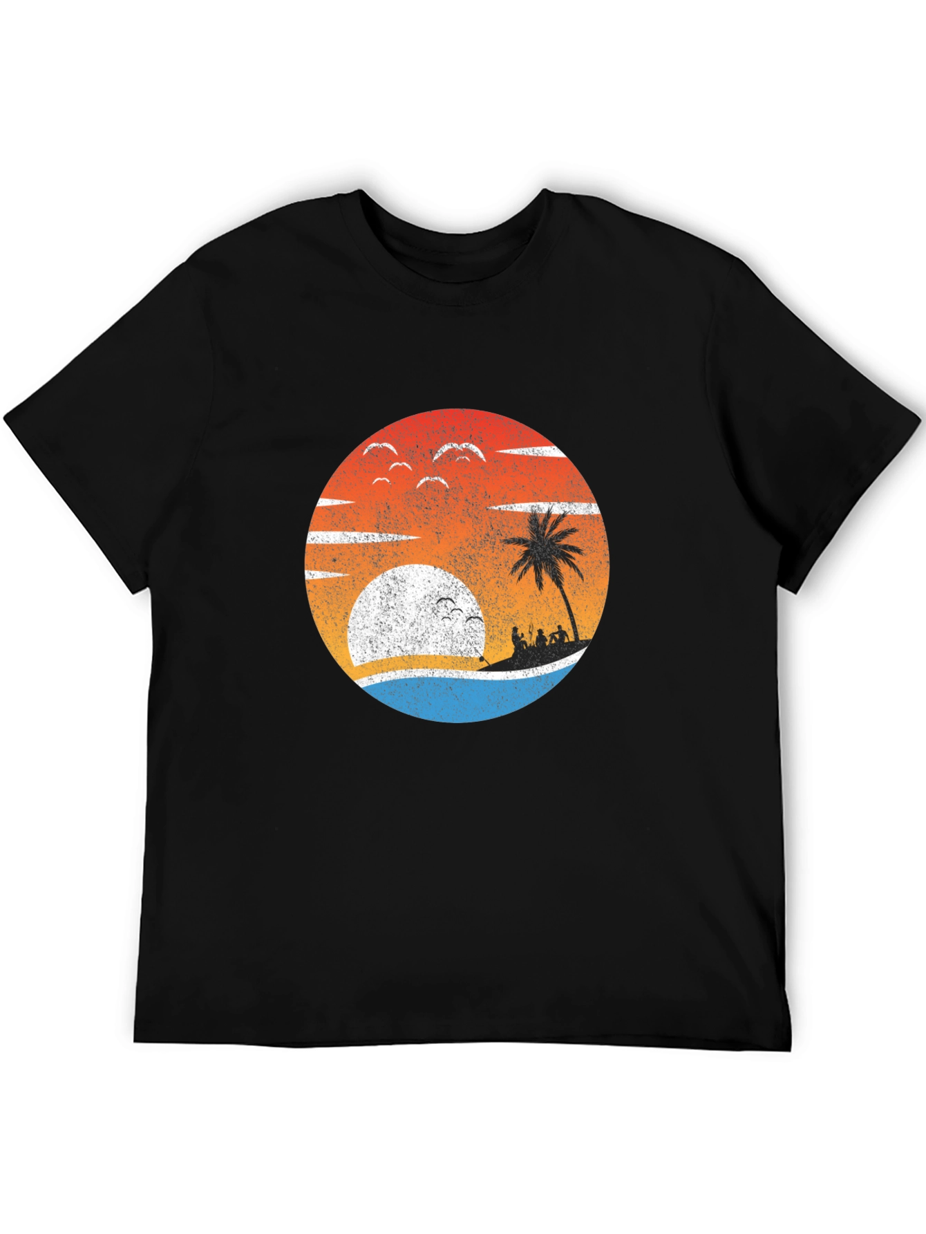 Retro Sunset Palm Tree Graphic Tee