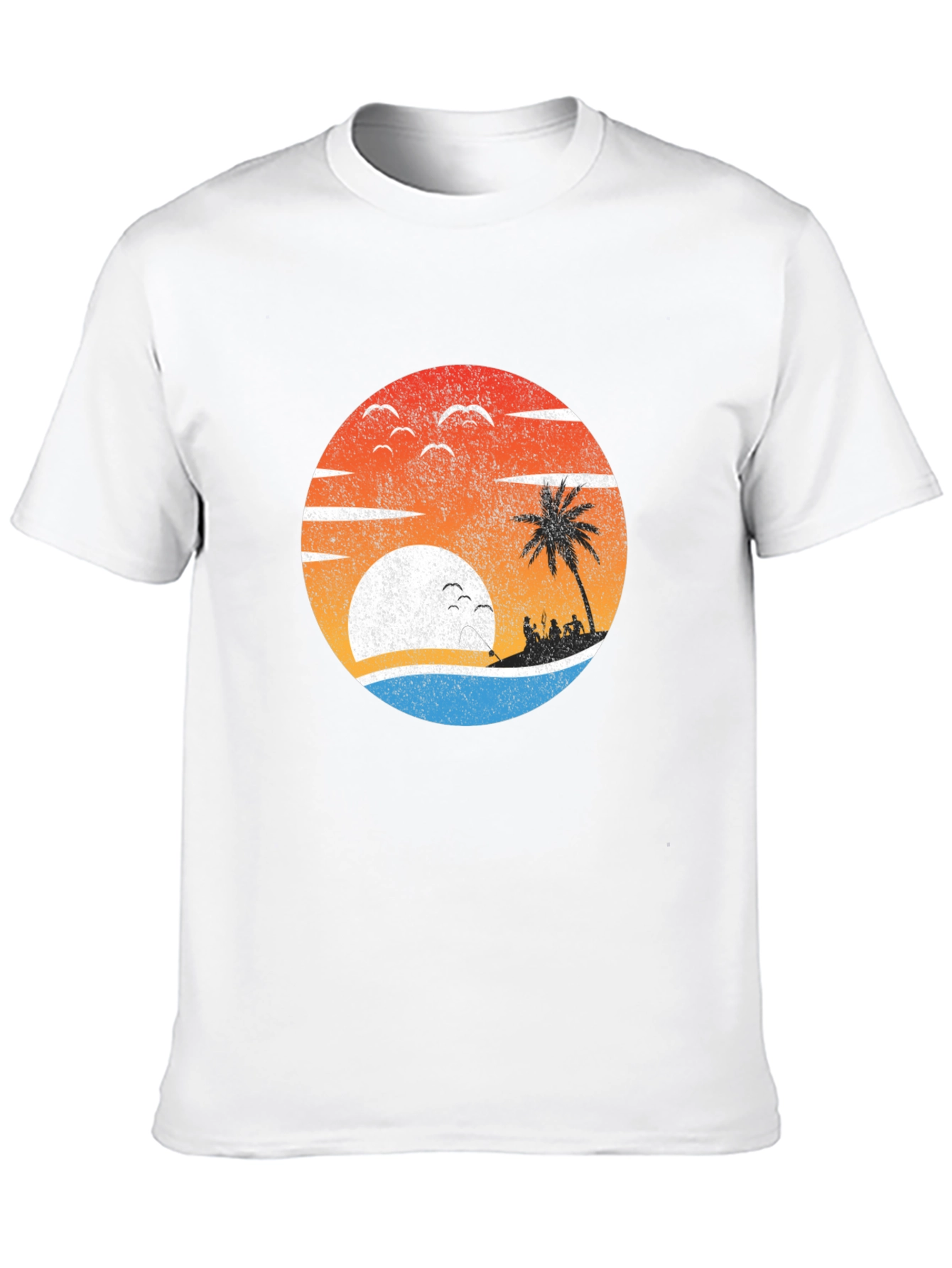Retro Sunset Palm Tree Graphic Tee