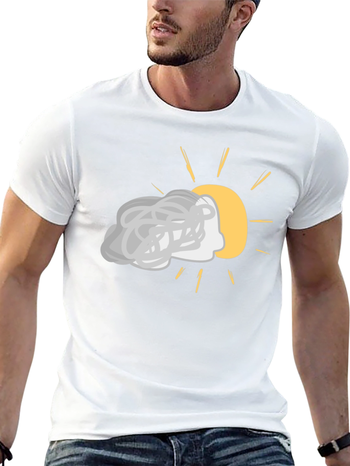 Cloudy Day Graphic Tee - Black Cotton Shirt