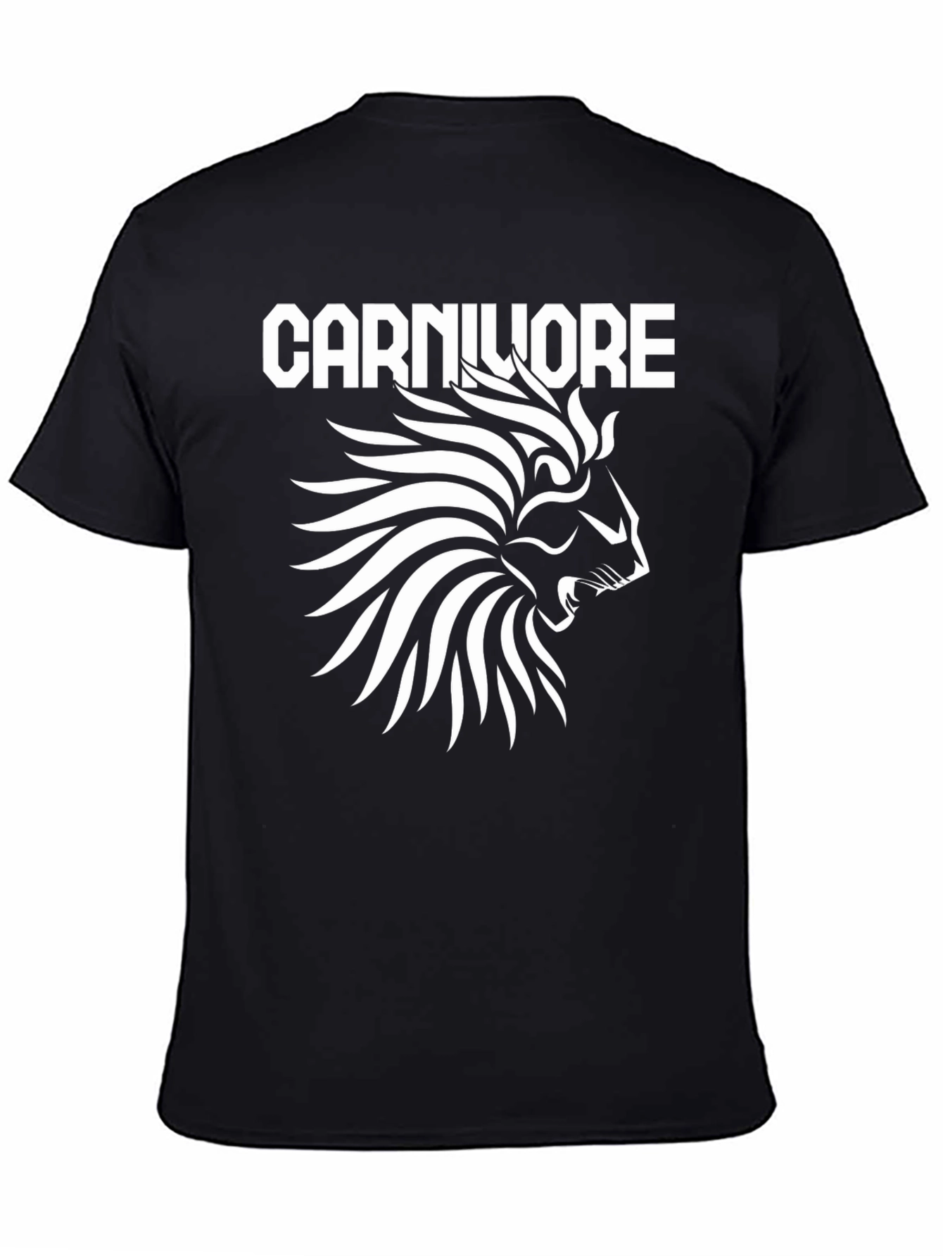 Carnivore Lion Graphic T-Shirt - Black