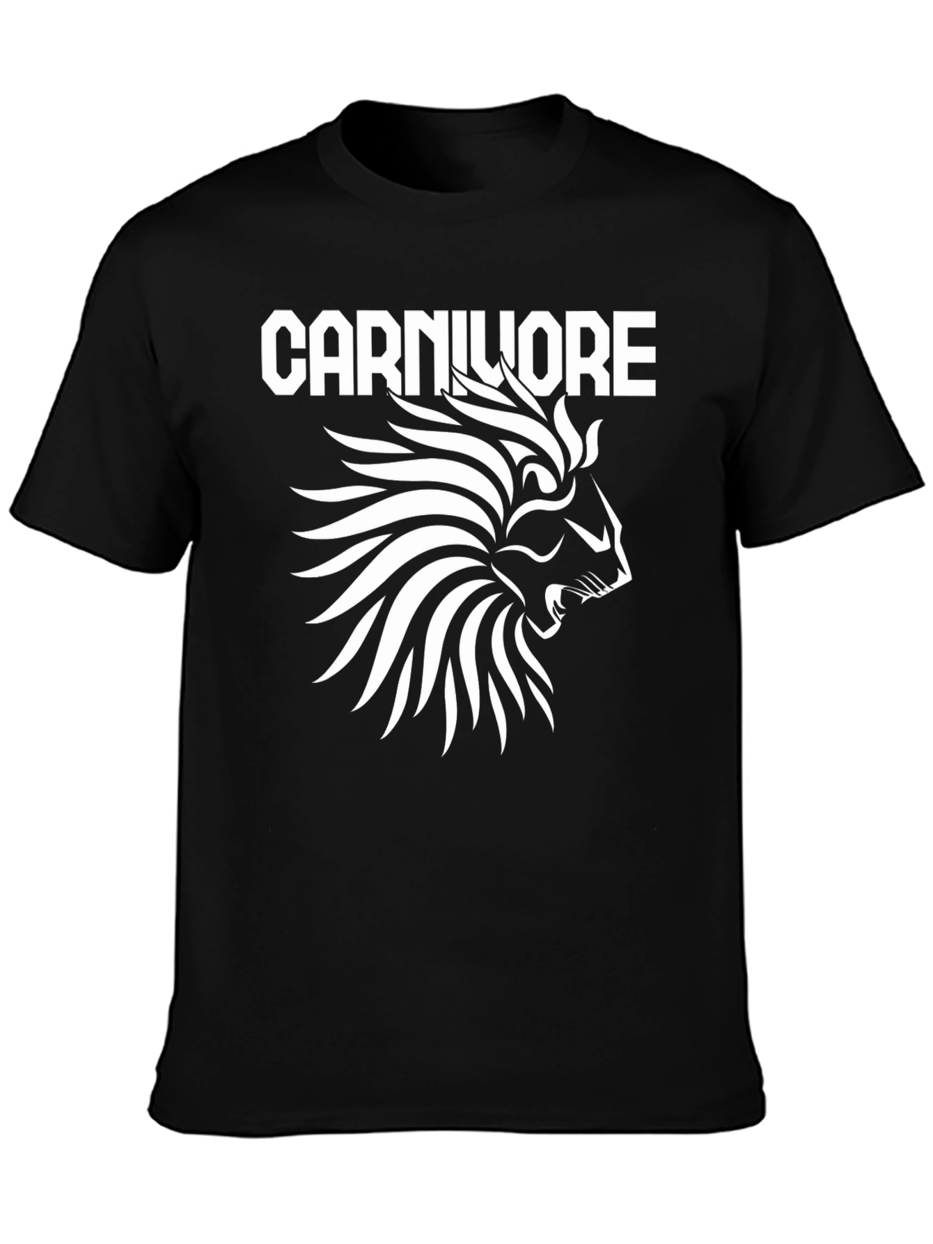 Carnivore Lion Graphic T-Shirt - Black