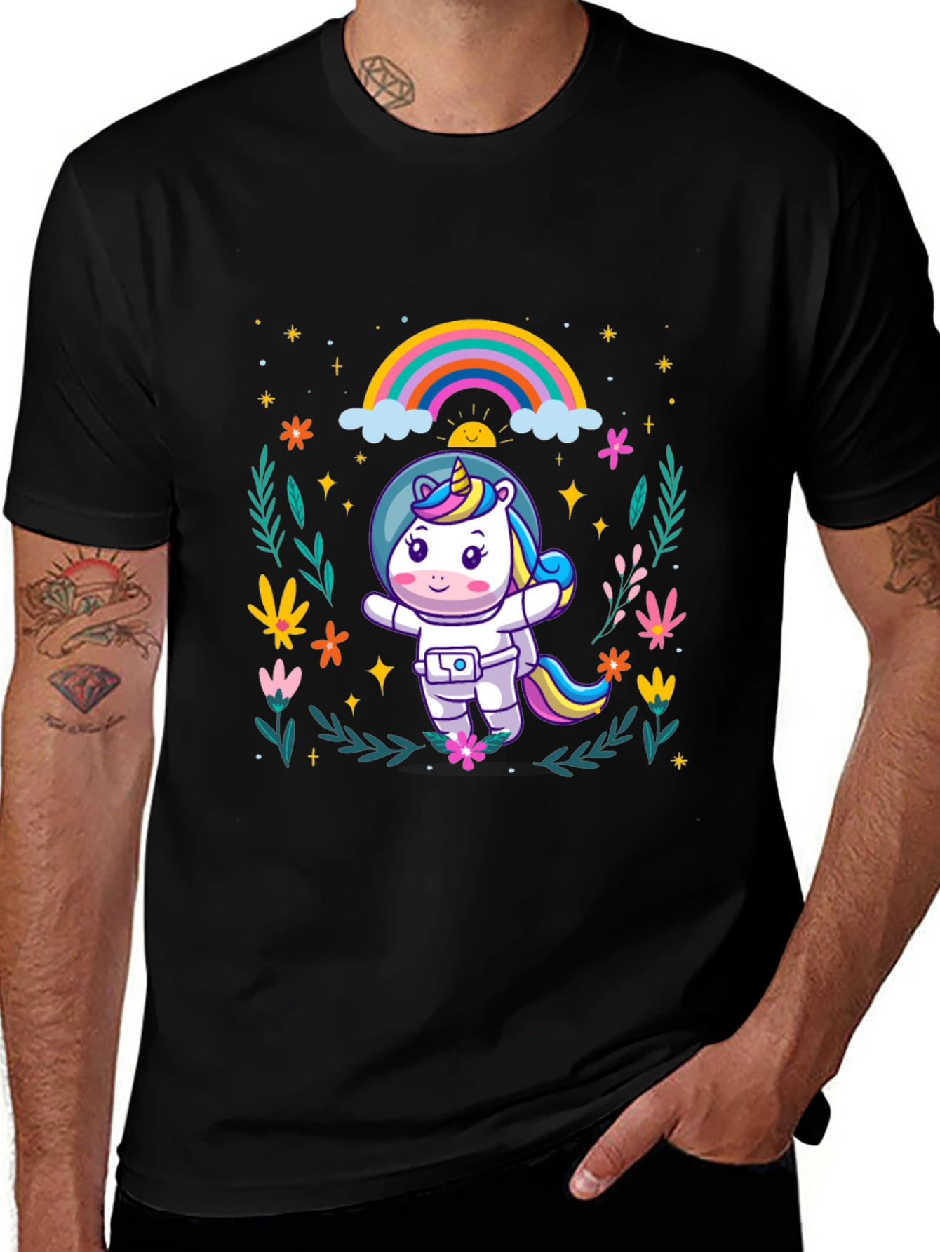 Unicorn Astronaut Graphic T-Shirt