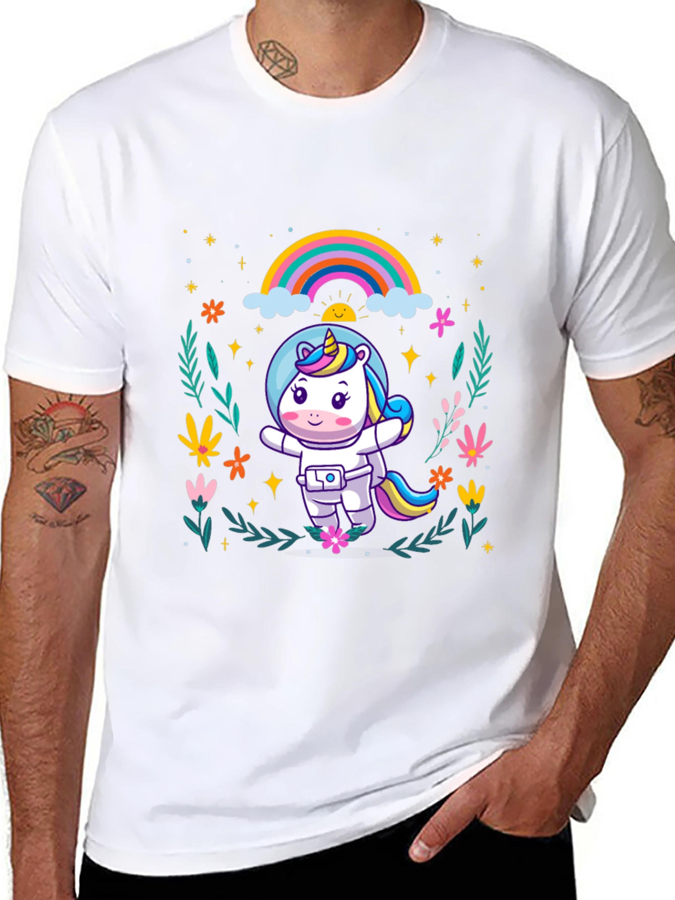 Unicorn Astronaut Graphic T-Shirt